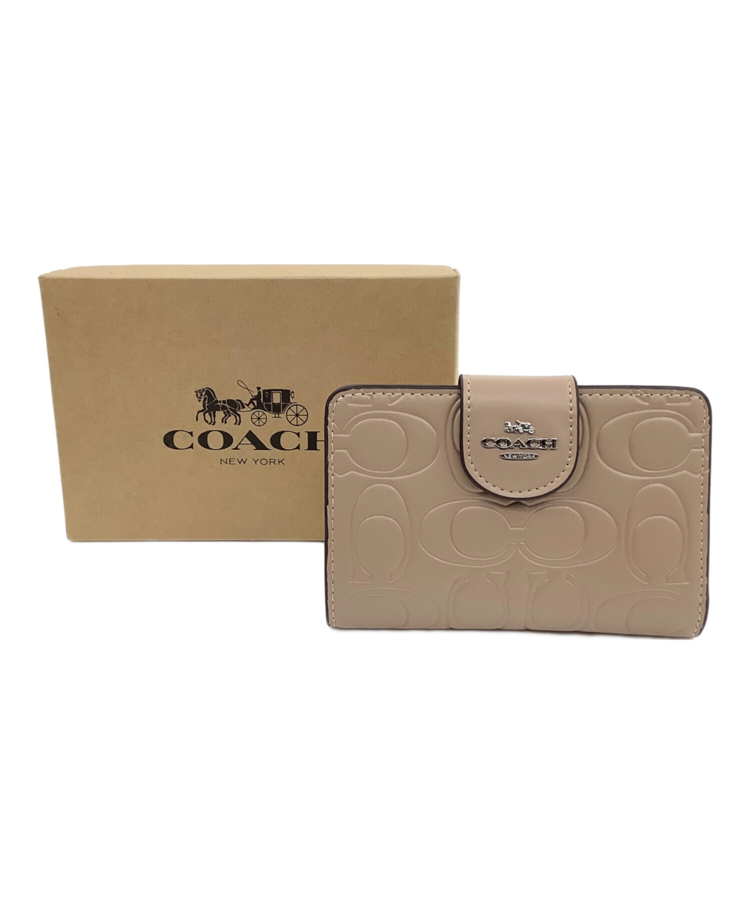 未使用品　コーチ　二つ折り財布　ミディアム コーナー ジップ ウォレット 中古・古着通販】COACH (コーチ) ミディアム コーナー ジップ