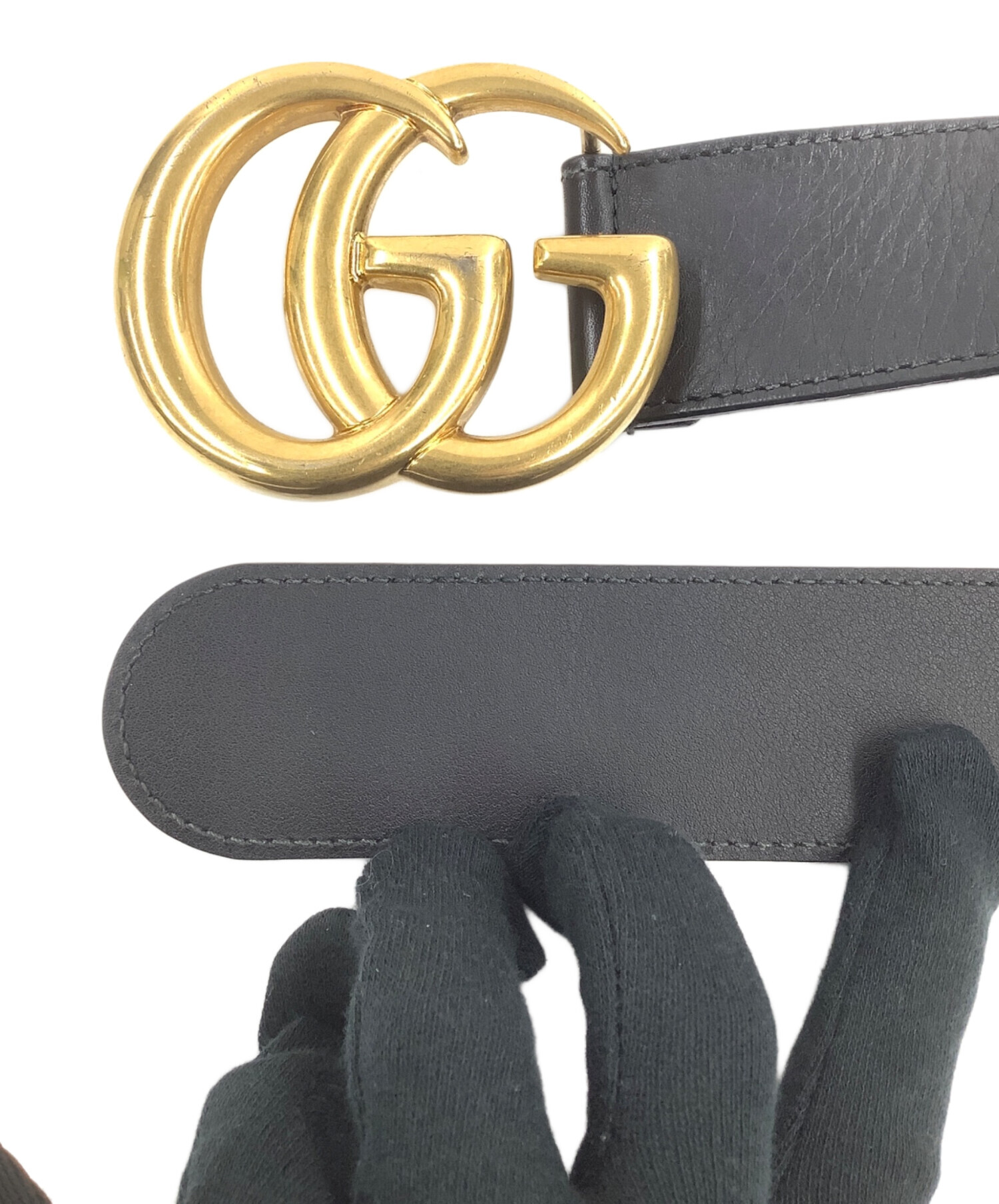 中古・古着通販】GUCCI (グッチ) ダブルG ワイドベルト ブラック 