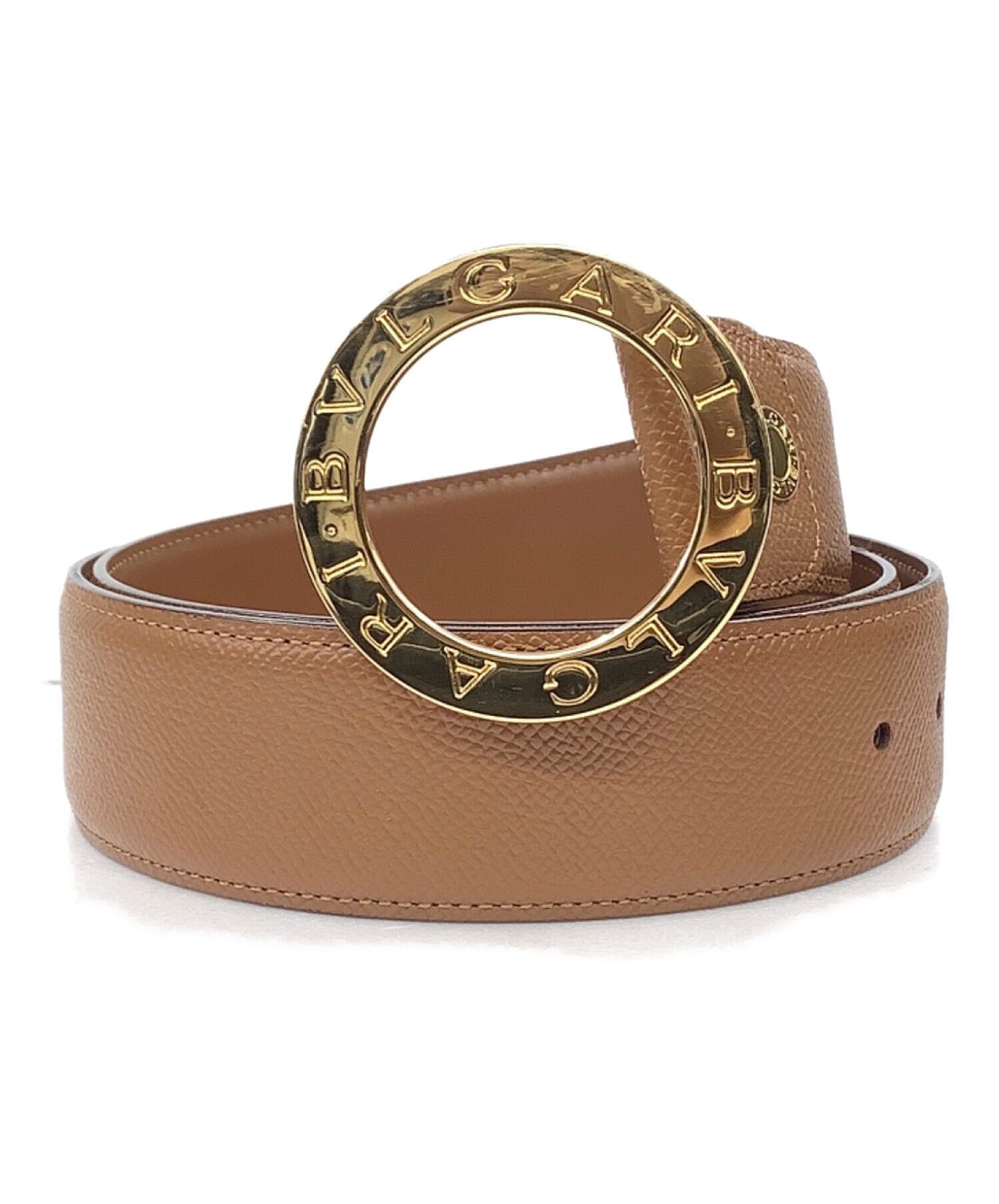 【新品未使用】 BVLGARI ベルト　ブラウン　レザー 中古・古着通販】BVLGARI (ブルガリ) ベルト ブラウン×ゴールド