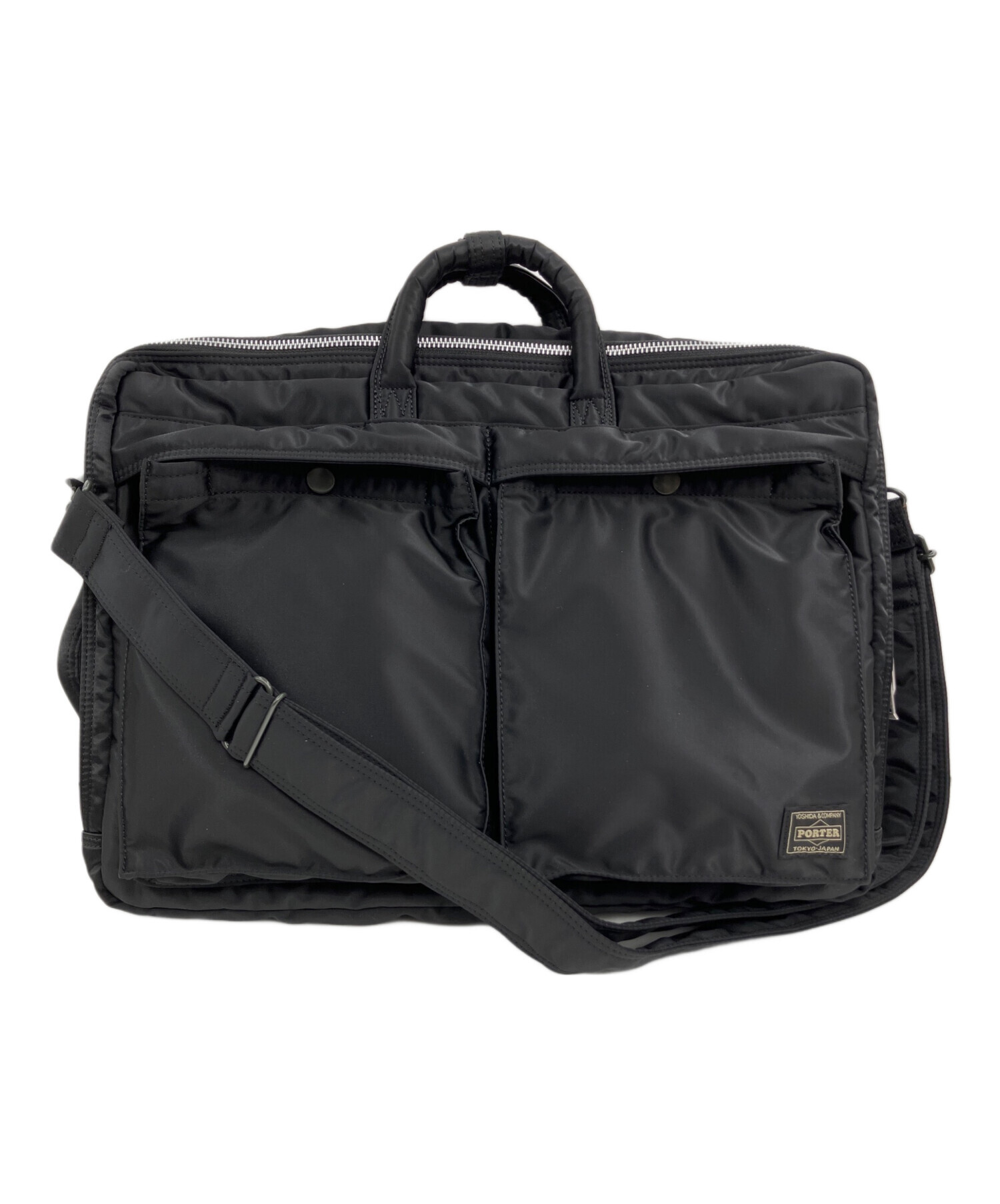 中古・古着通販】PORTER (ポーター) 3WAY DOCUMENT BAG W zip ブラック
