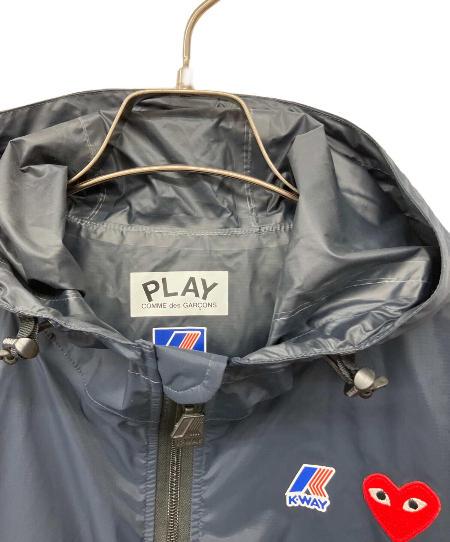 【試着のみ】PLAYコムデギャルソン× K-WAY ブルゾン　ブラック 中古・古着通販】K-way (ケイウェイ) PLAY COMME des GARCONS (プレイ