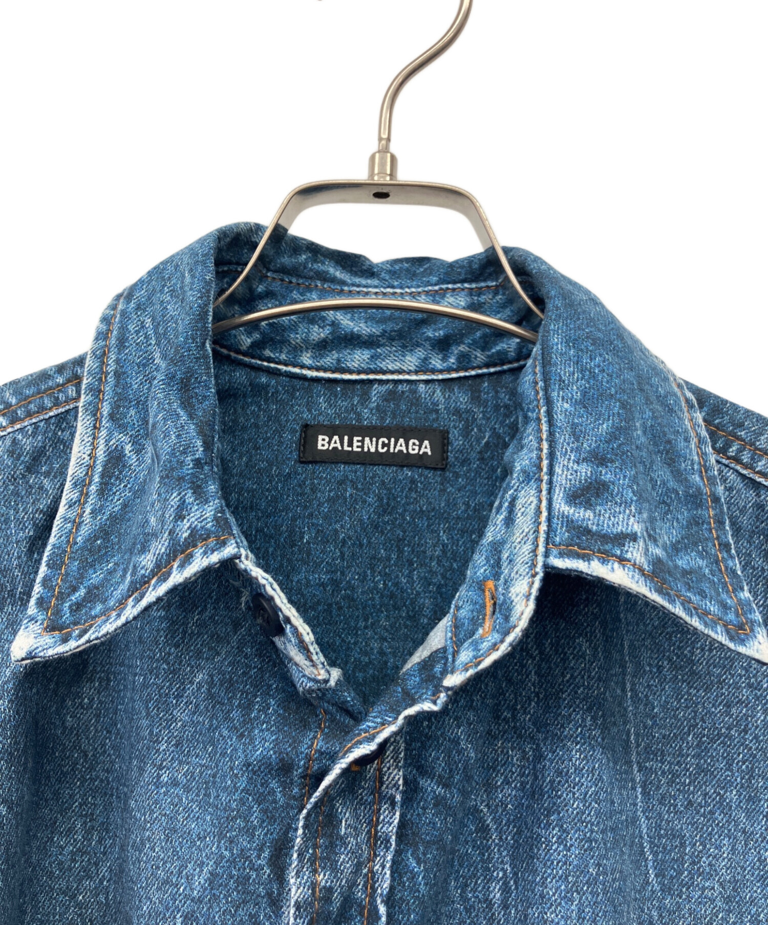 【2020年 春夏新作】　BALENCIAGA バレンシアガデニムシャツ 中古・古着通販】BALENCIAGA (バレンシアガ) 転写プリントデニムシャツ