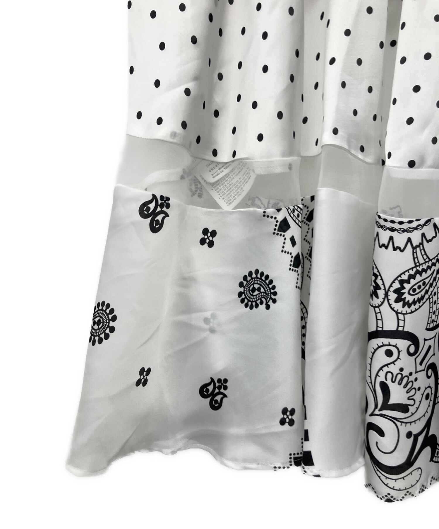 sacai サカイ ドット柄 切替 バンダナスカーフ半袖カットソー 2 中古・古着通販】sacai (サカイ) 半袖カットソー ホワイト サイズ:S