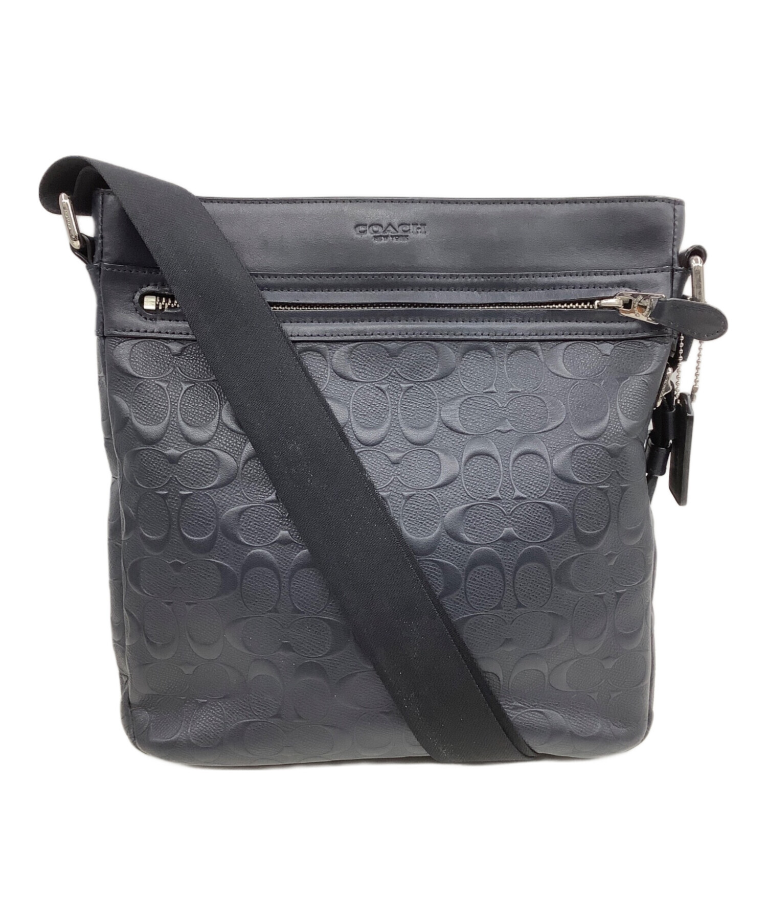 コーチ(Coach) 76188 レザー ショルダーバッグ【中古】 中古・古着通販】COACH (コーチ) ショルダーバッグ ブラック｜ブランド