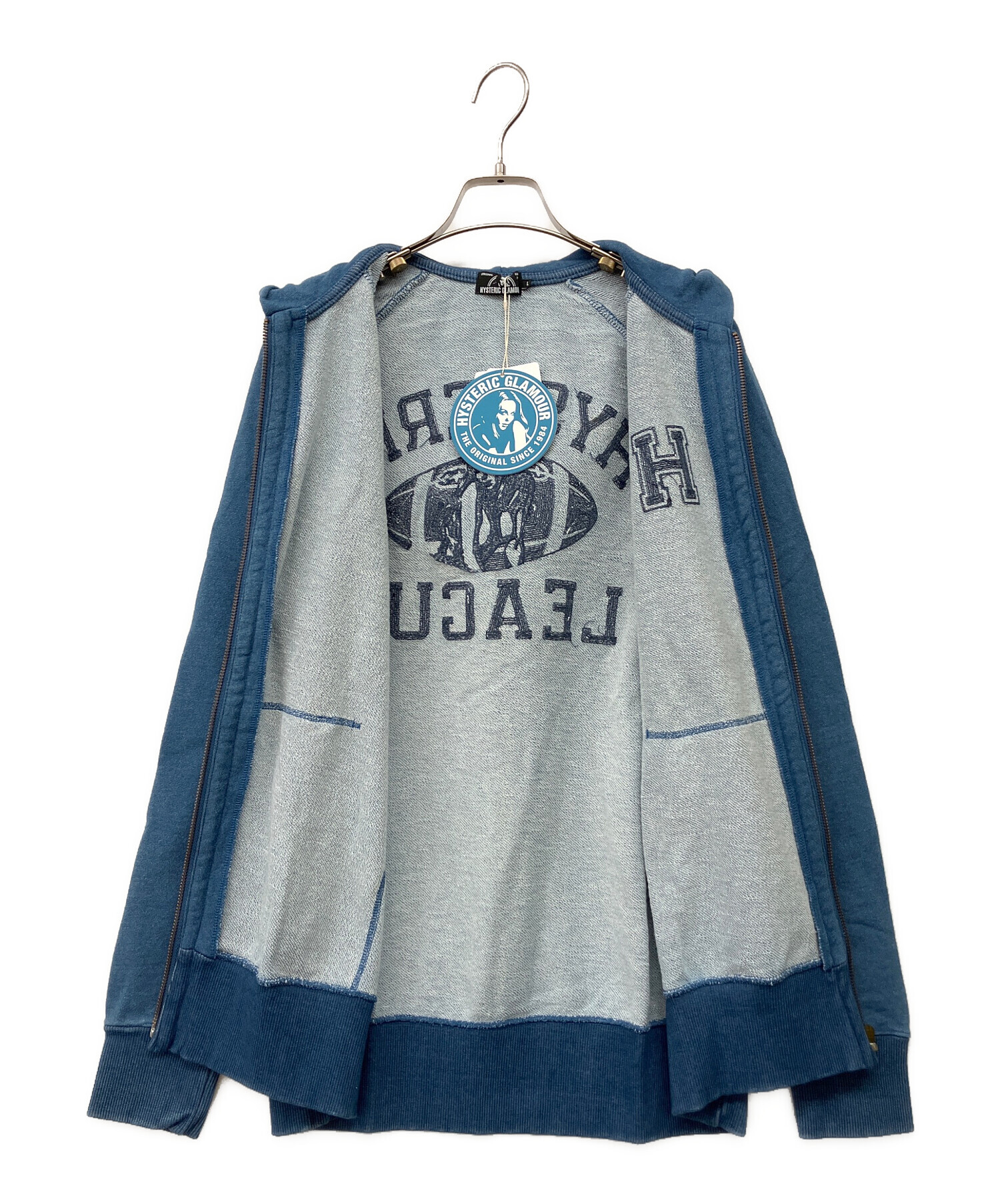 ヒステリックグラマー 00s パーカー ヒスガール 水色 フリーサイズ 中古・古着通販】Hysteric Glamour (ヒステリックグラマー) ヒスガール