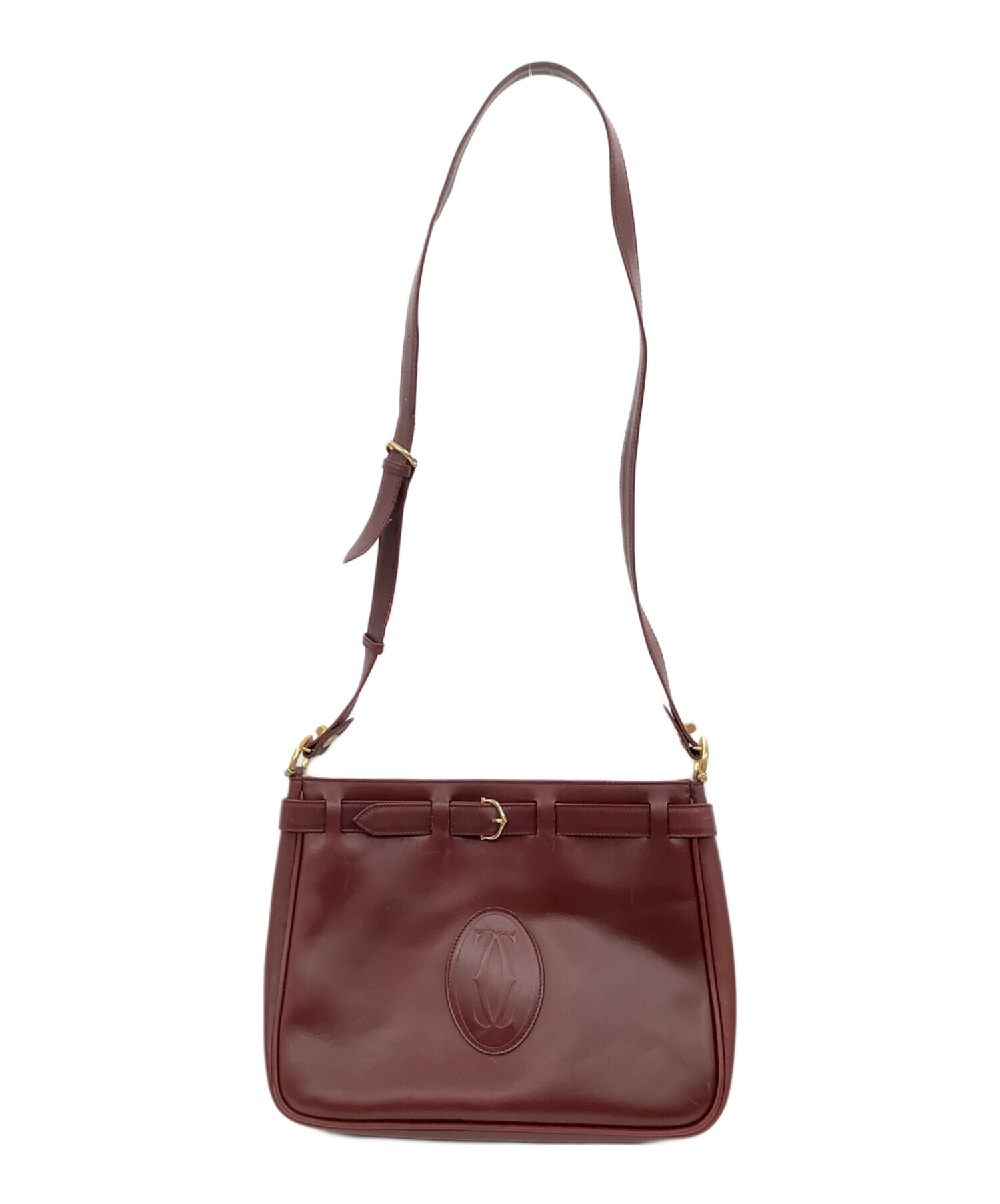 中古・古着通販】Cartier (カルティエ) ショルダーバッグ ワインレッド 