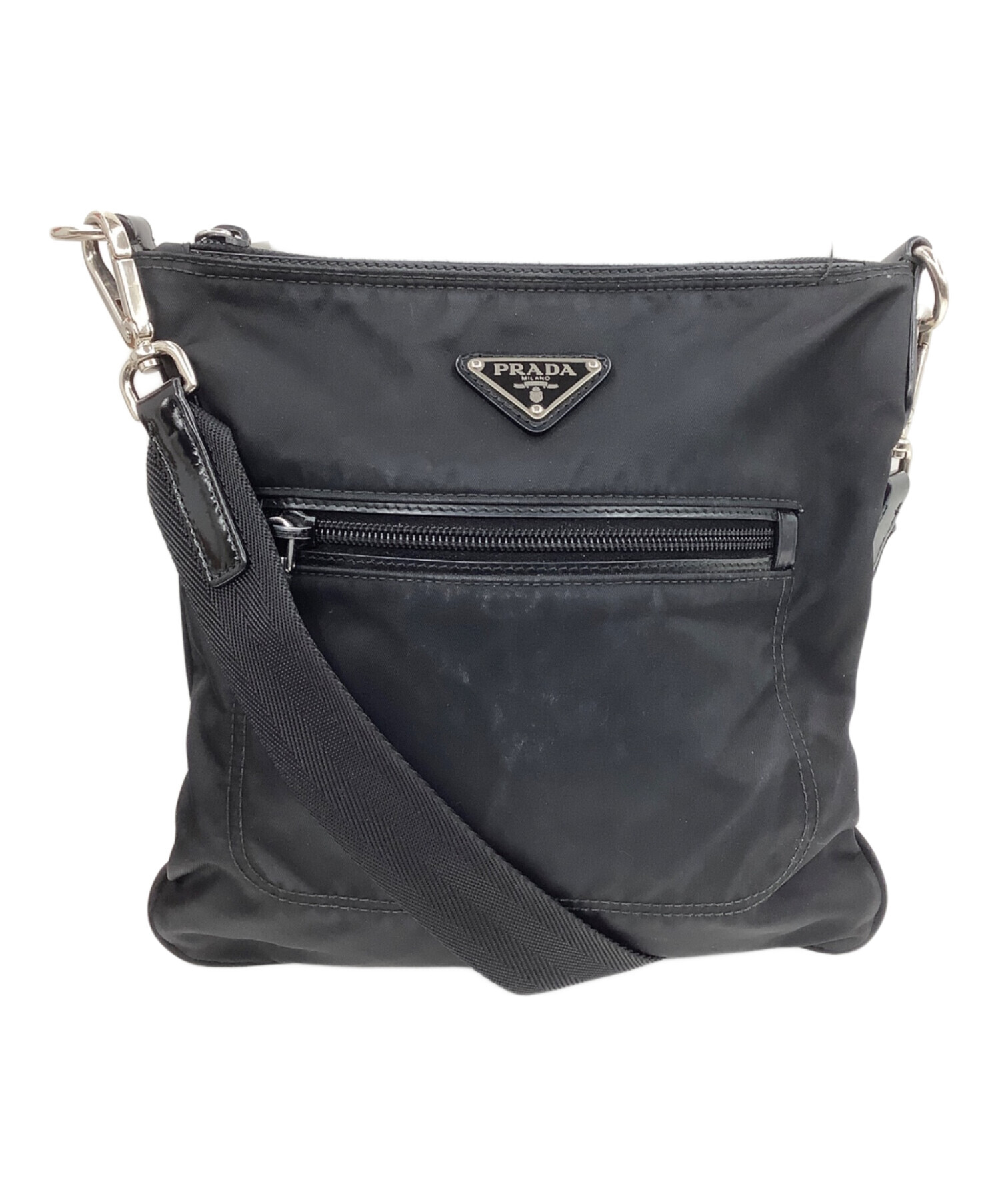 中古・古着通販】PRADA (プラダ) ナイロンショルダーバッグ ブラック 