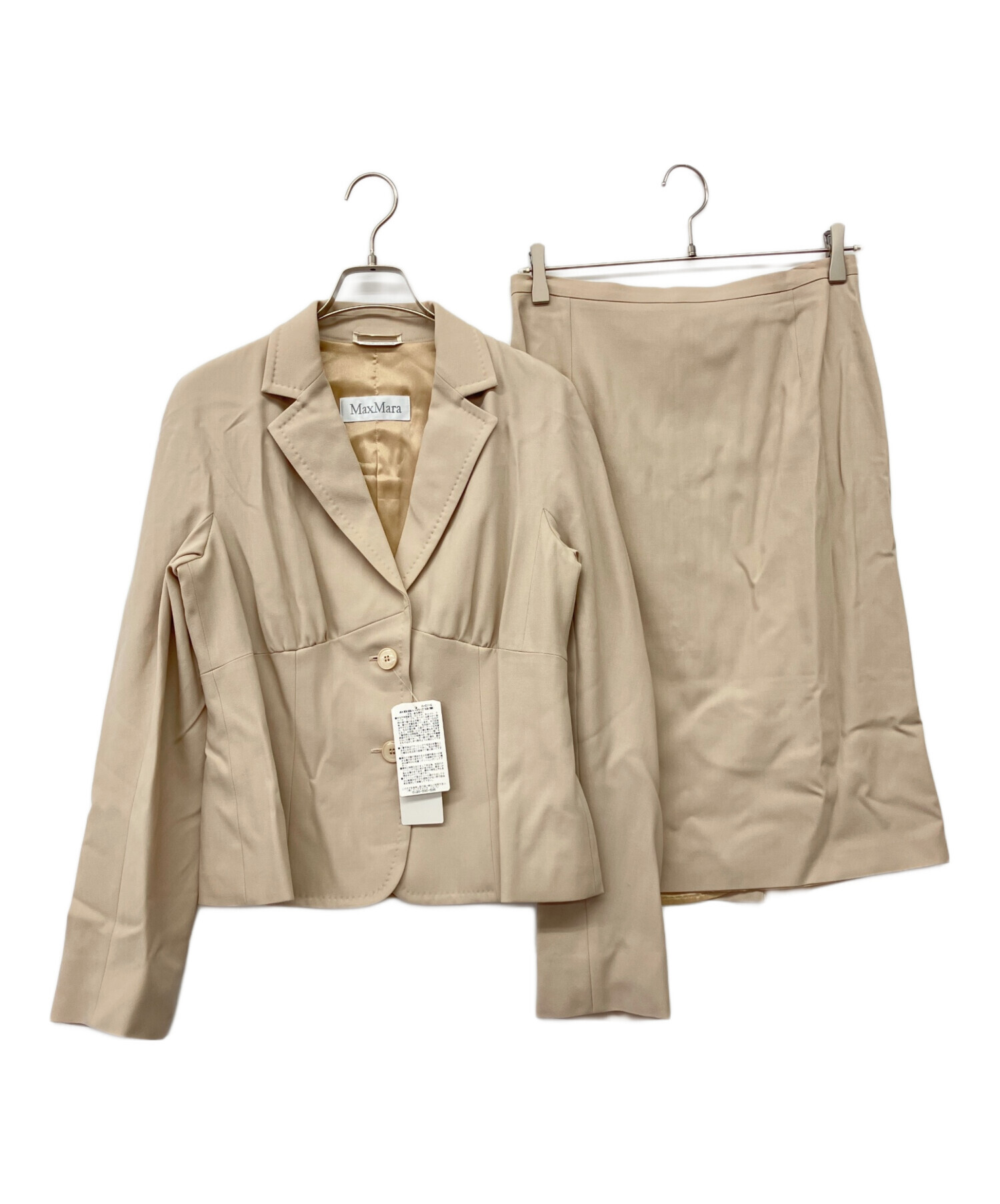 未使用 マックスマーラ Max Mara STUDIO セットアップ パンツスーツ レーヨン ジャージー ジャケット 42 ベージュ Max Mara - 美品 マックスマーラ Max Mara セットアップ パンツスーツ