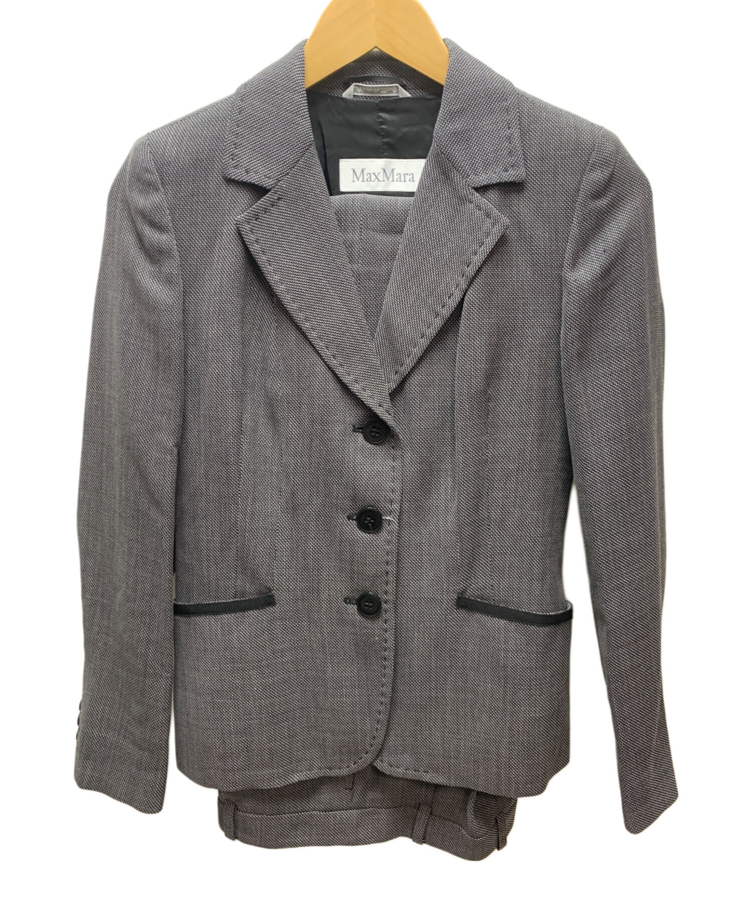 中古・古着通販】MaxMara (マックスマーラ) 90'sパンツスーツ グレー 中古・古着通販】MaxMara (マックスマーラ) 90'sパンツスーツ グレー