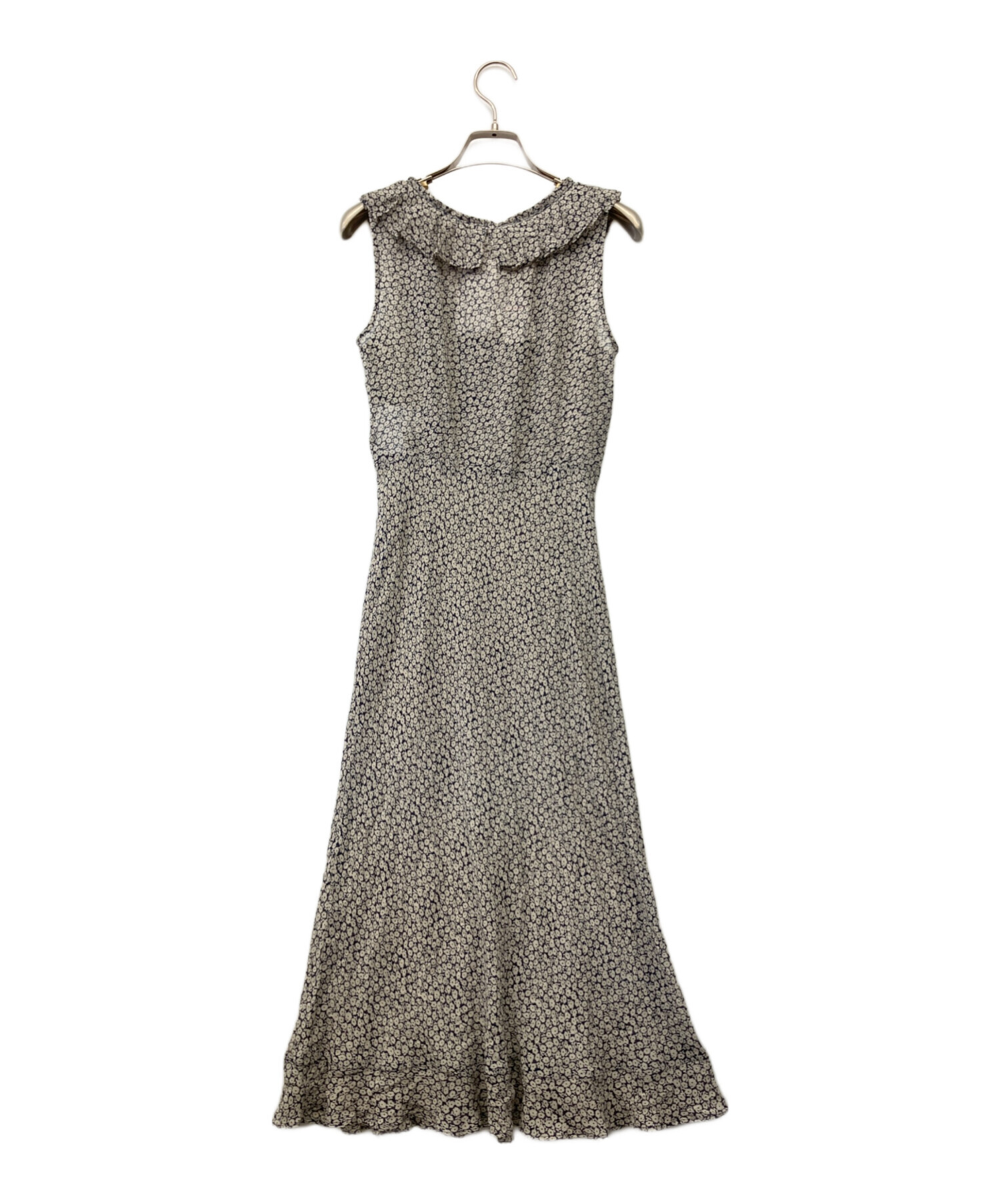 未使用✨マックスマーラ ノースリーブワンピース シルク Aライン グレー 40 中古・古着通販】MaxMara (マックスマーラ) ノースリーブリボンシルク
