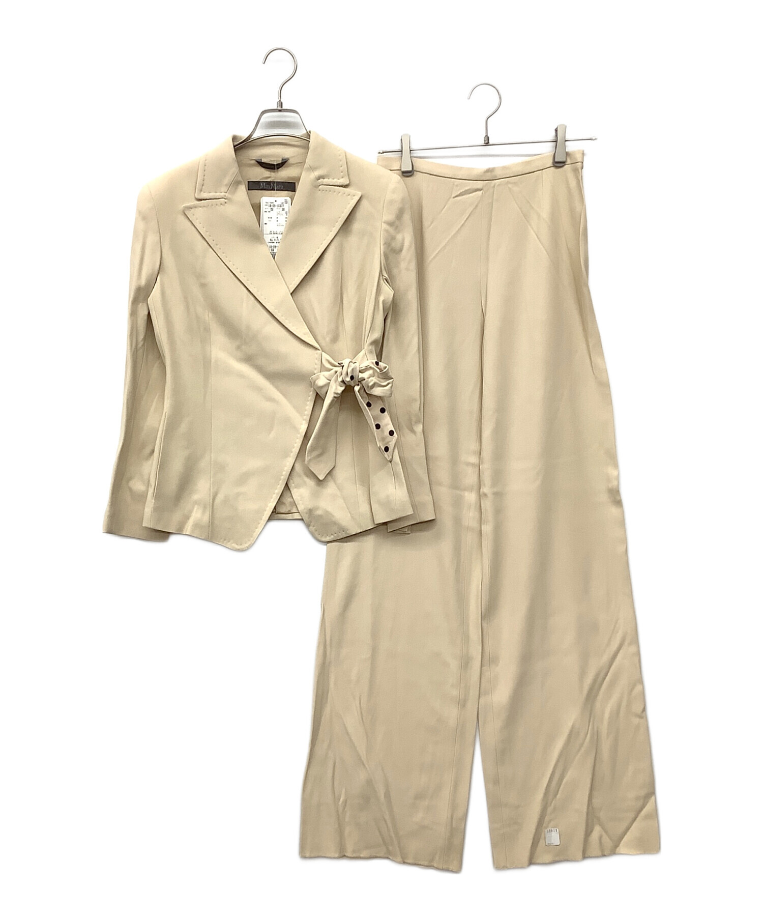 マックスマーラ パンツスーツ 白タグ ベージュ テーラード 38 中古・古着通販】MaxMara (マックスマーラ) 90'sパンツスーツ ベージュ