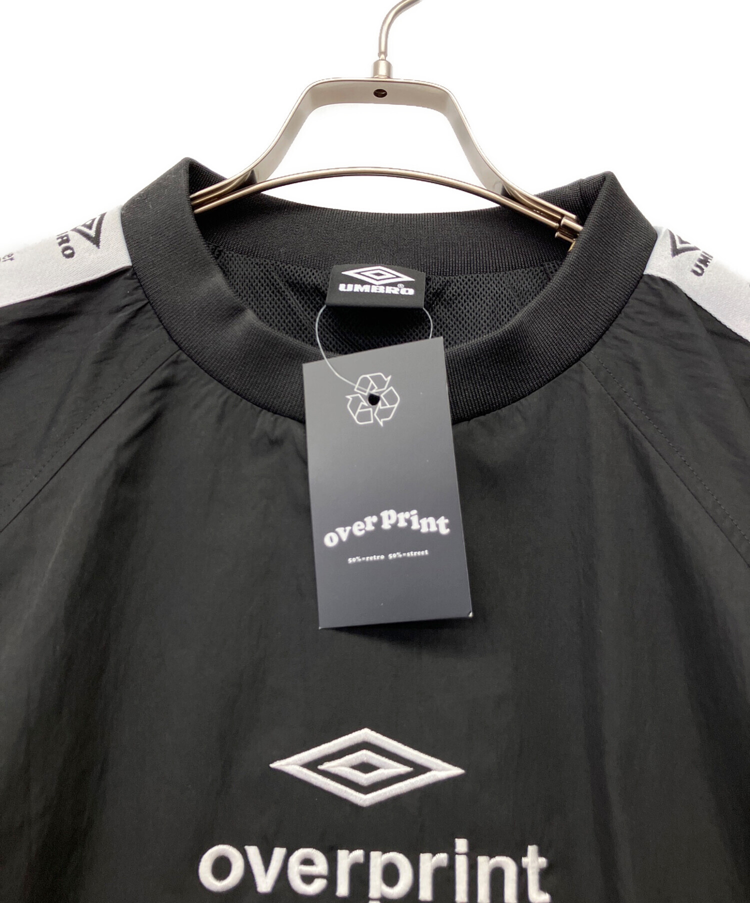 Umbro 黒 長袖 トレーナー overprint over print（オーバープリント）UMBRO * OVER PRINT GAME SHIRTS BLACK