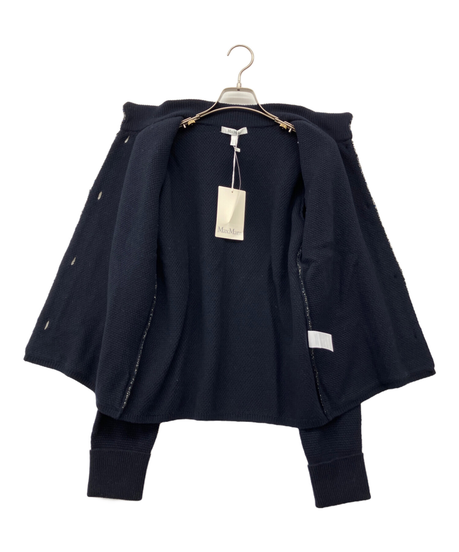 マックスマーラ　ネイビー　5部袖　ニットカーディガン 中古・古着通販】MaxMara (マックスマーラ) ニットカーディガン
