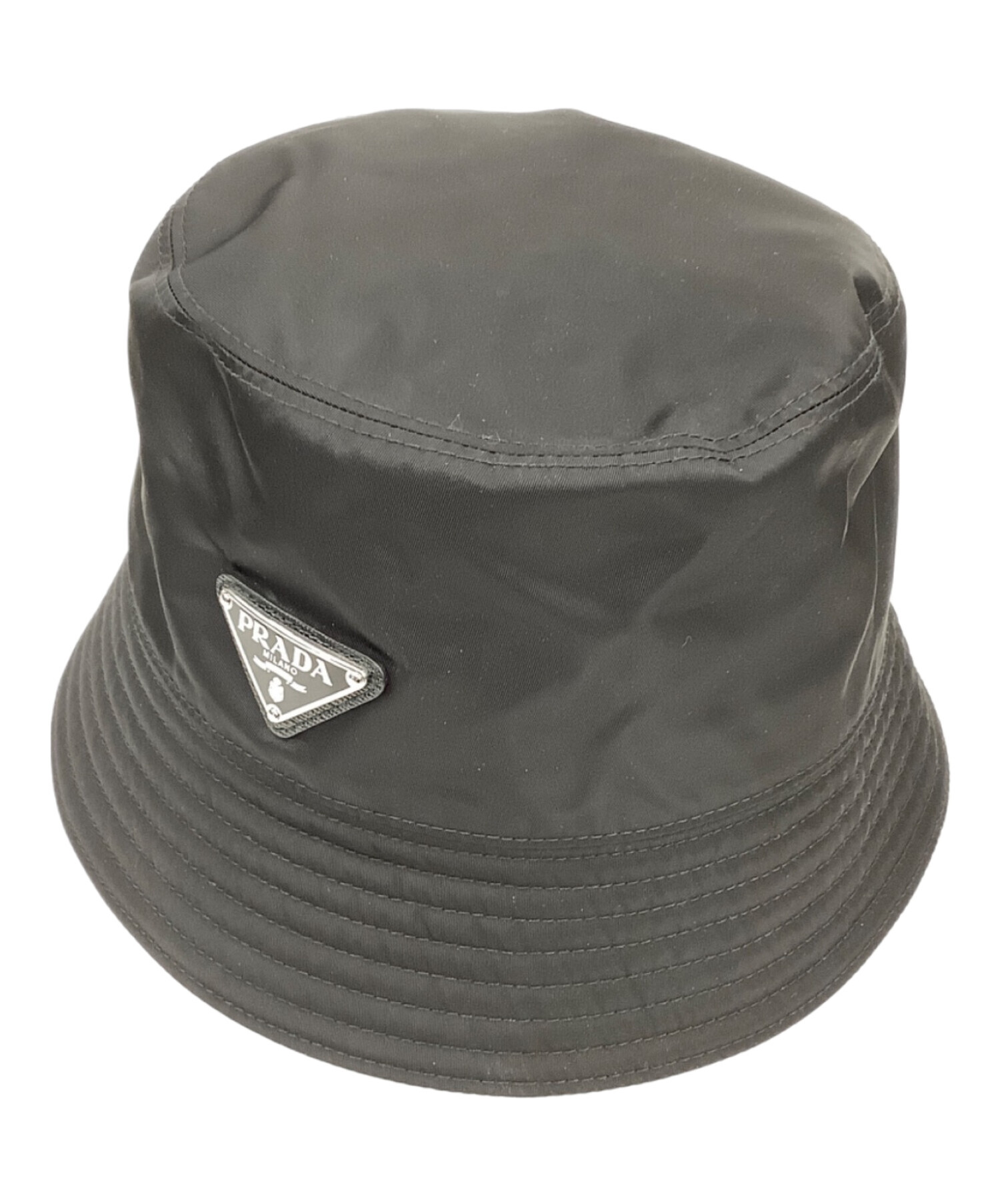 １日お値下げ　PRADA ブラック帽 中古・古着通販】PRADA (プラダ) RE-NYRON BUCKET HAT ブラック サイズ