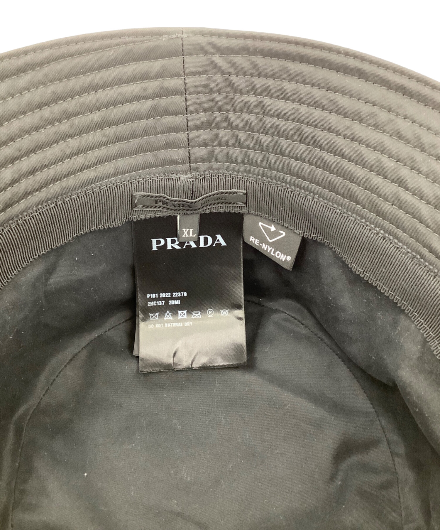 中古・古着通販】PRADA (プラダ) RE-NYRON BUCKET HAT ブラック サイズ