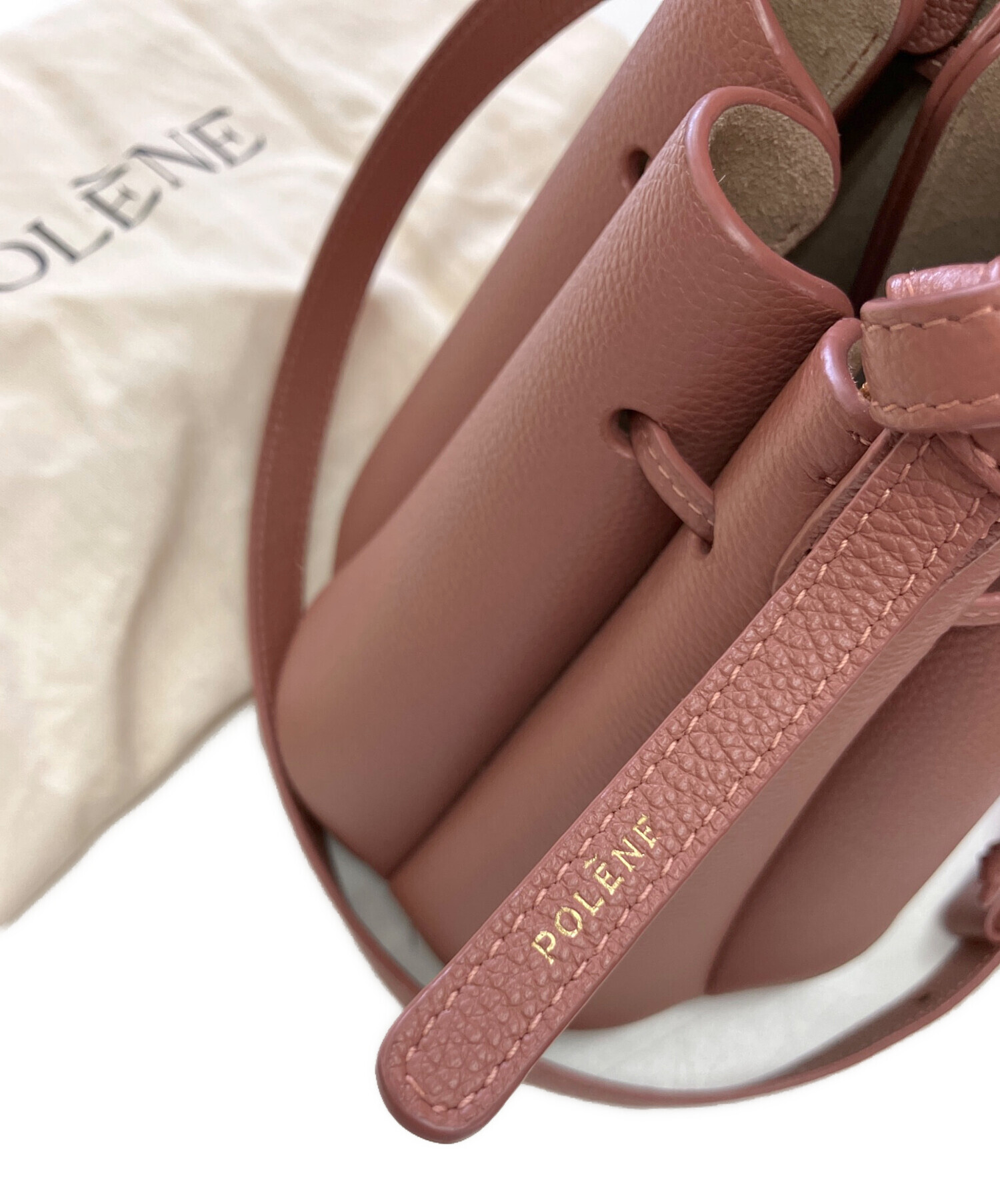 POLENE ポレーヌ ショルダーバッグ  ピンク 【古着】【中古】【送料無料】 中古・古着通販】POLENE (ポレーヌ) ショルダーバッグ ピンクベージュ