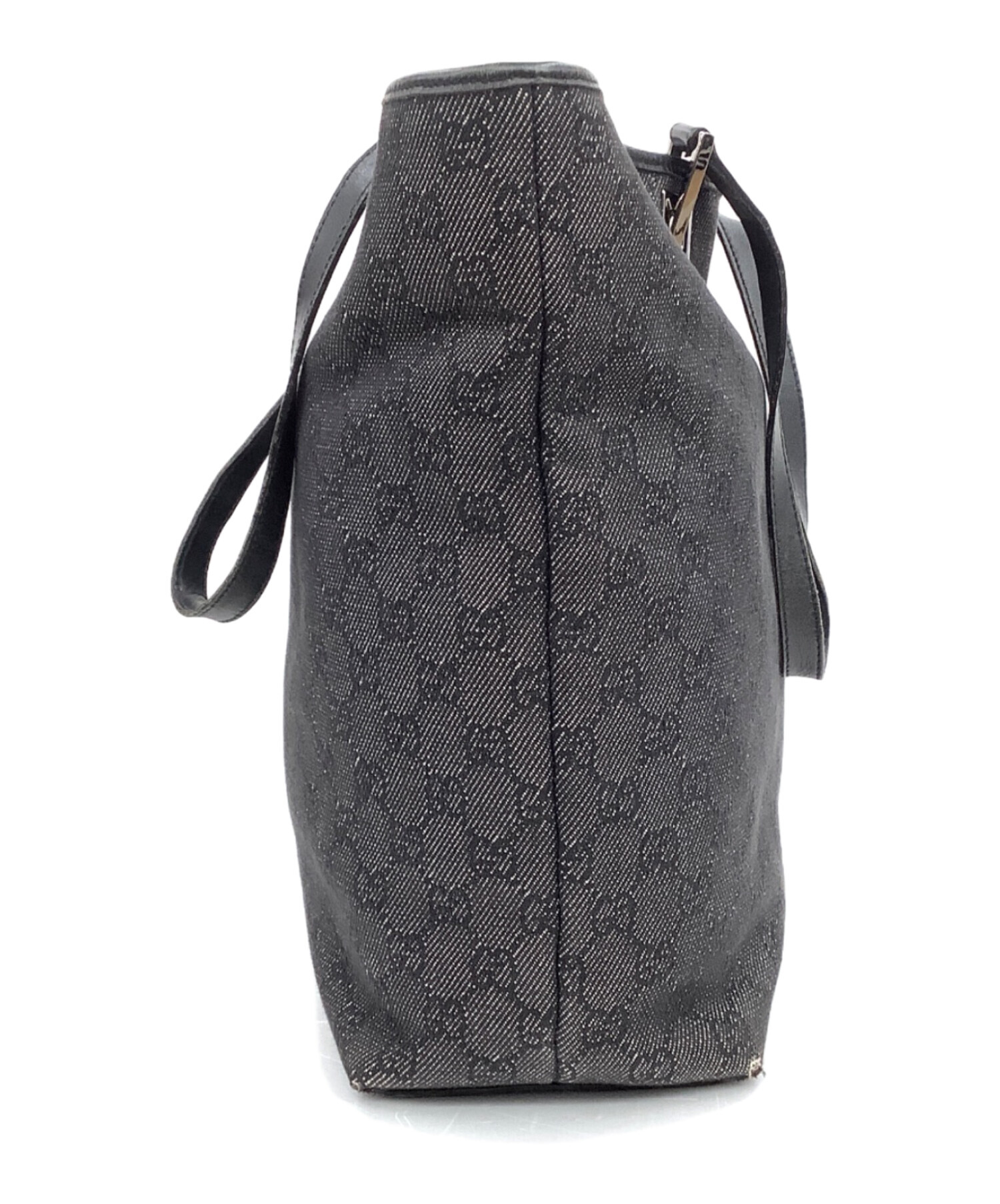 本物 グッチ GUCCI GGキャンバス ショルダーバッグ グレー ブラック バッグ 中古・ 中古・古着通販】GUCCI (グッチ) ショルダーバッグ グレー｜ブランド