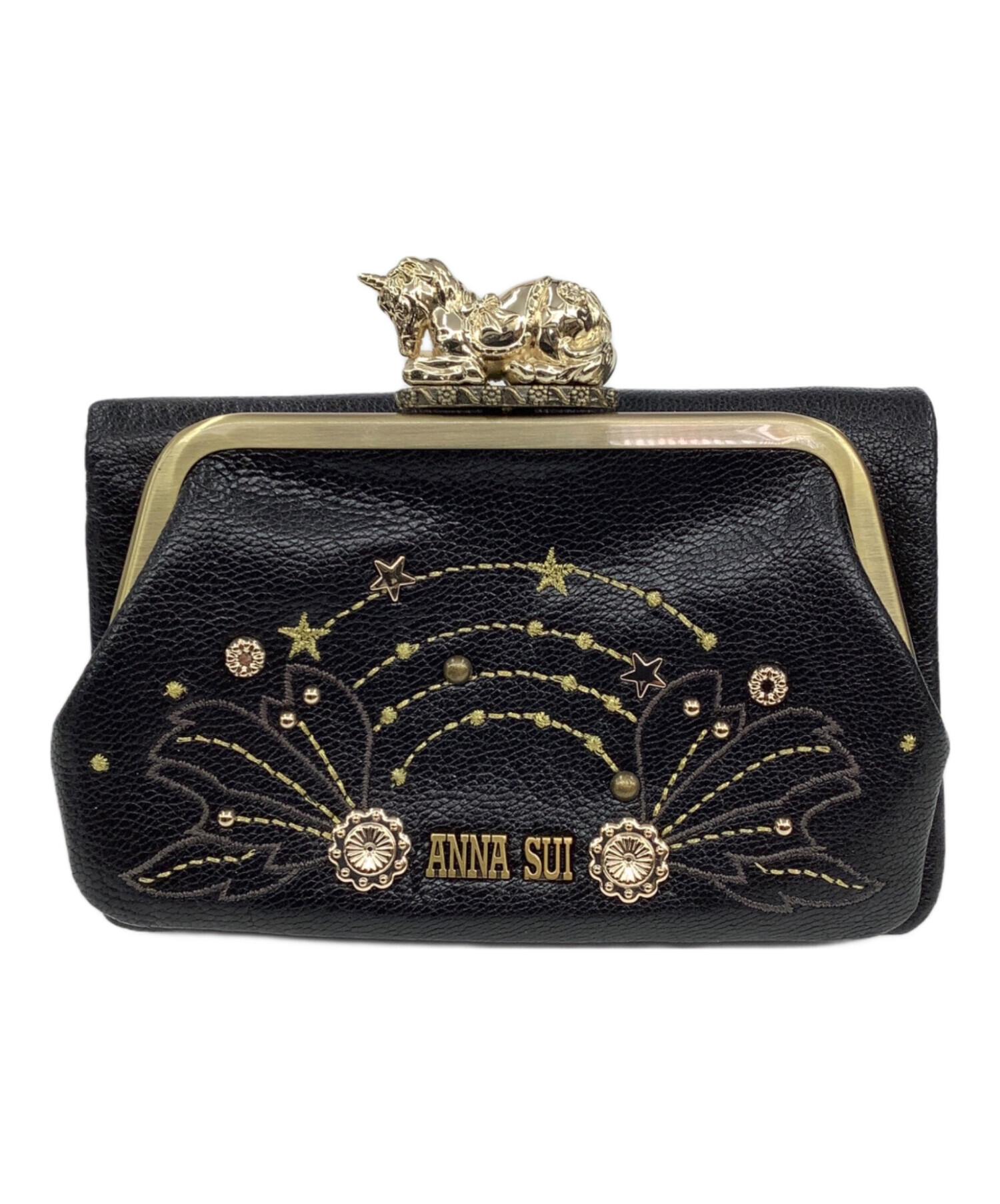中古・古着通販】ANNA SUI (アナスイ) がま口財布 ブラック｜ブランド