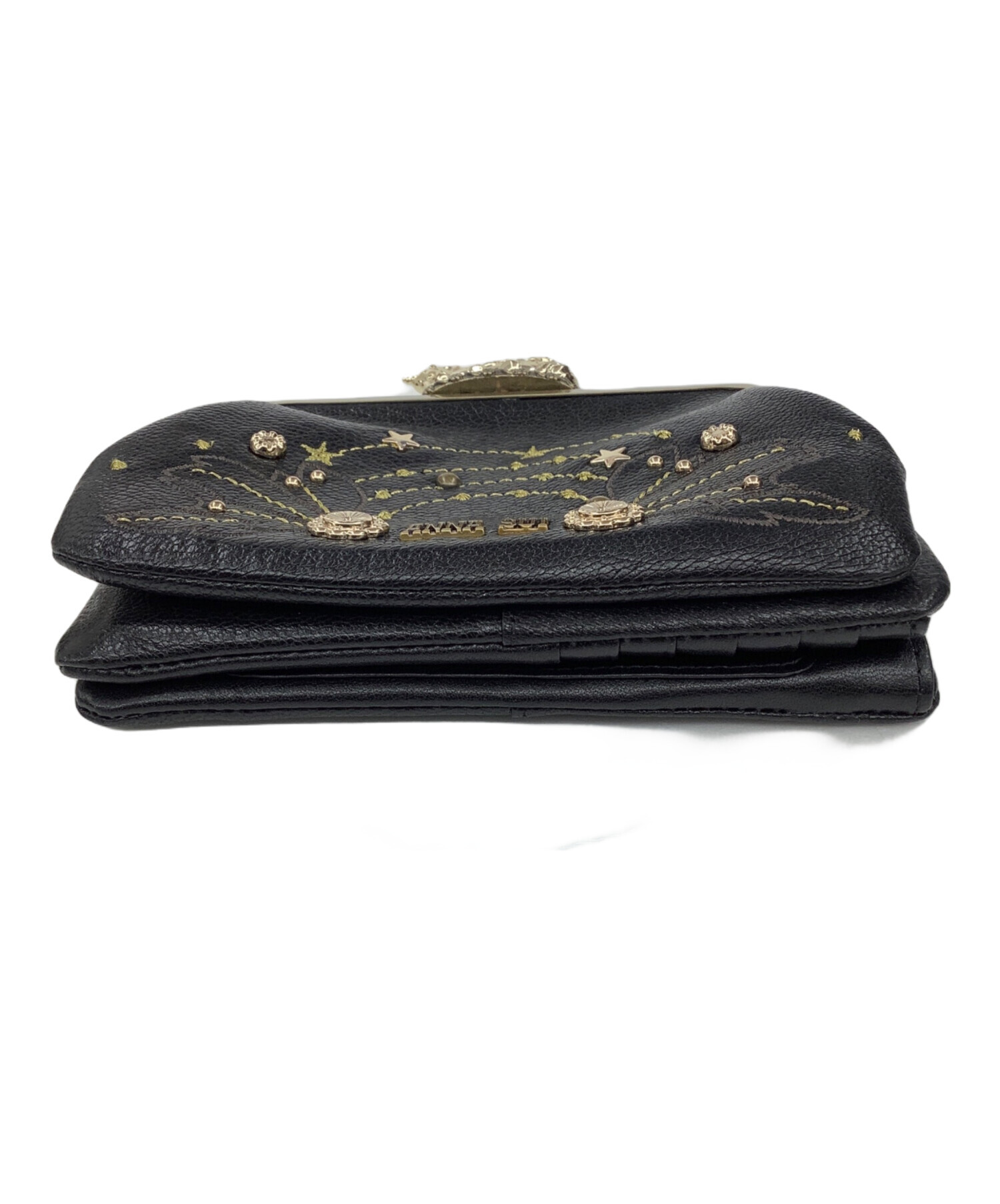 ブラック 新品 未使用 アナスイ ノヴァ ANNA SUI がま口 長財布 黒色 中古・古着通販】ANNA SUI (アナスイ) がま口財布 ブラック｜ブランド