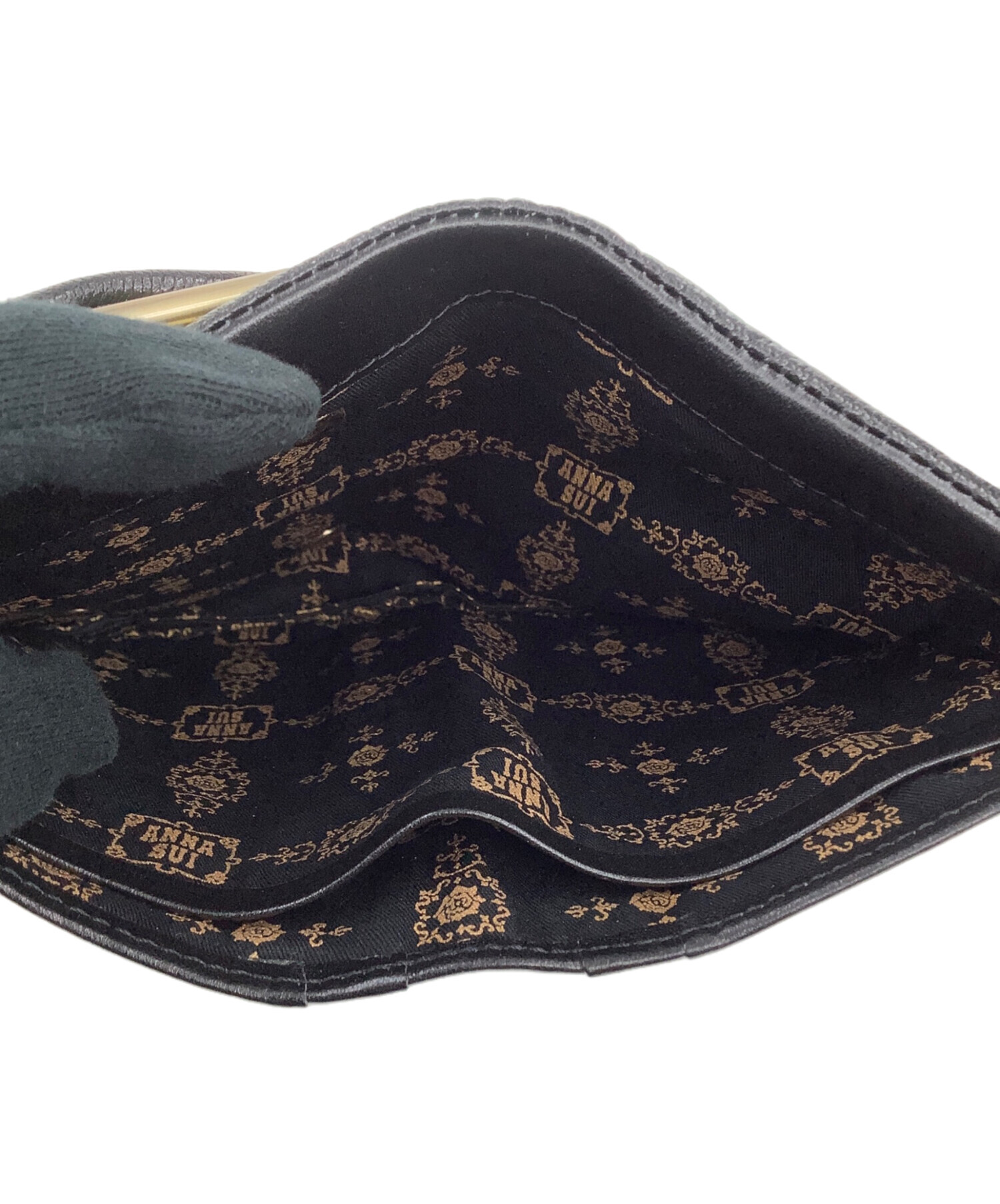 中古・古着通販】ANNA SUI (アナスイ) がま口財布 ブラック｜ブランド