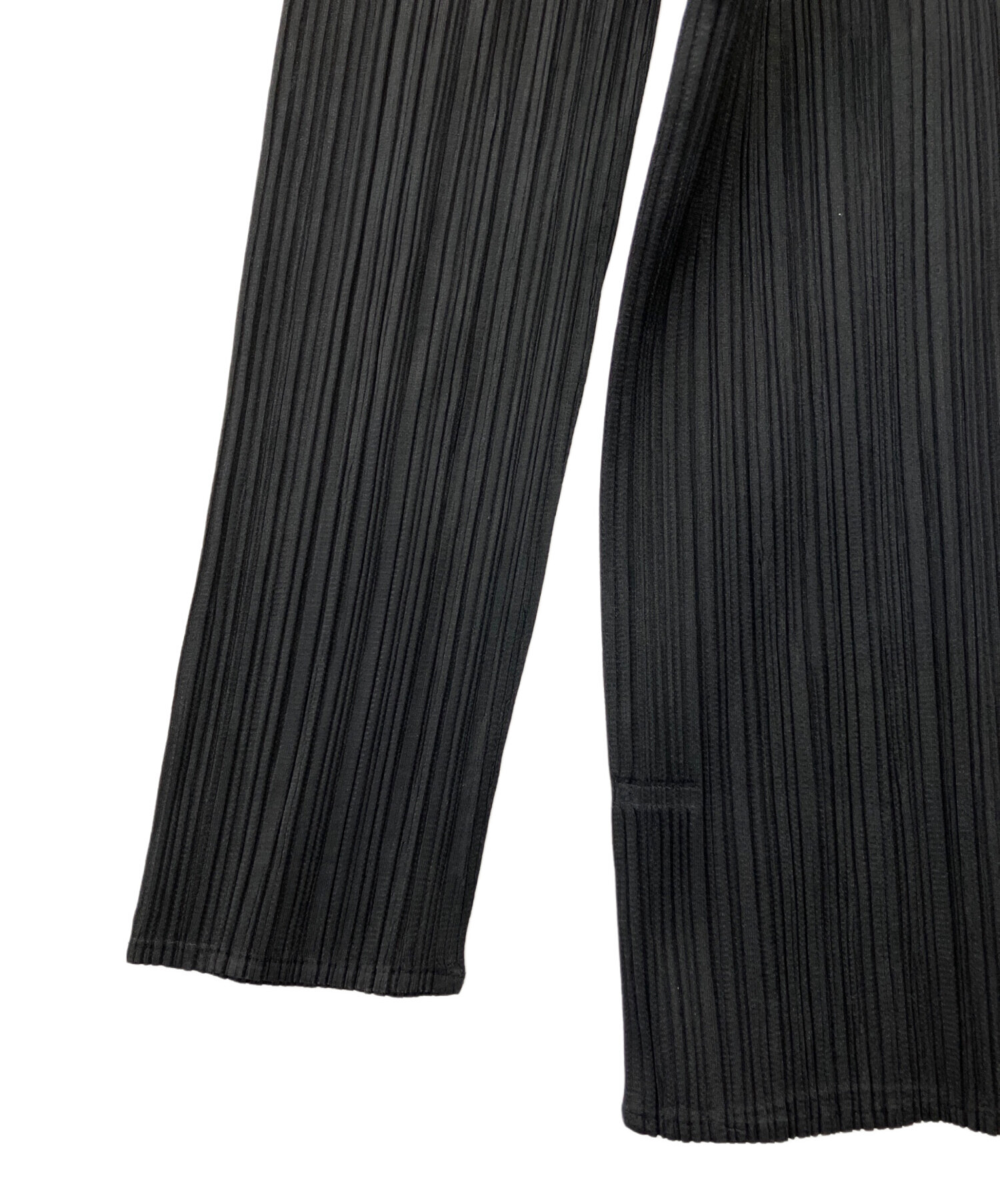 限定品】 プリーツ ブラウス ブラック 変形 切り替え M MIYAKE ISSEY