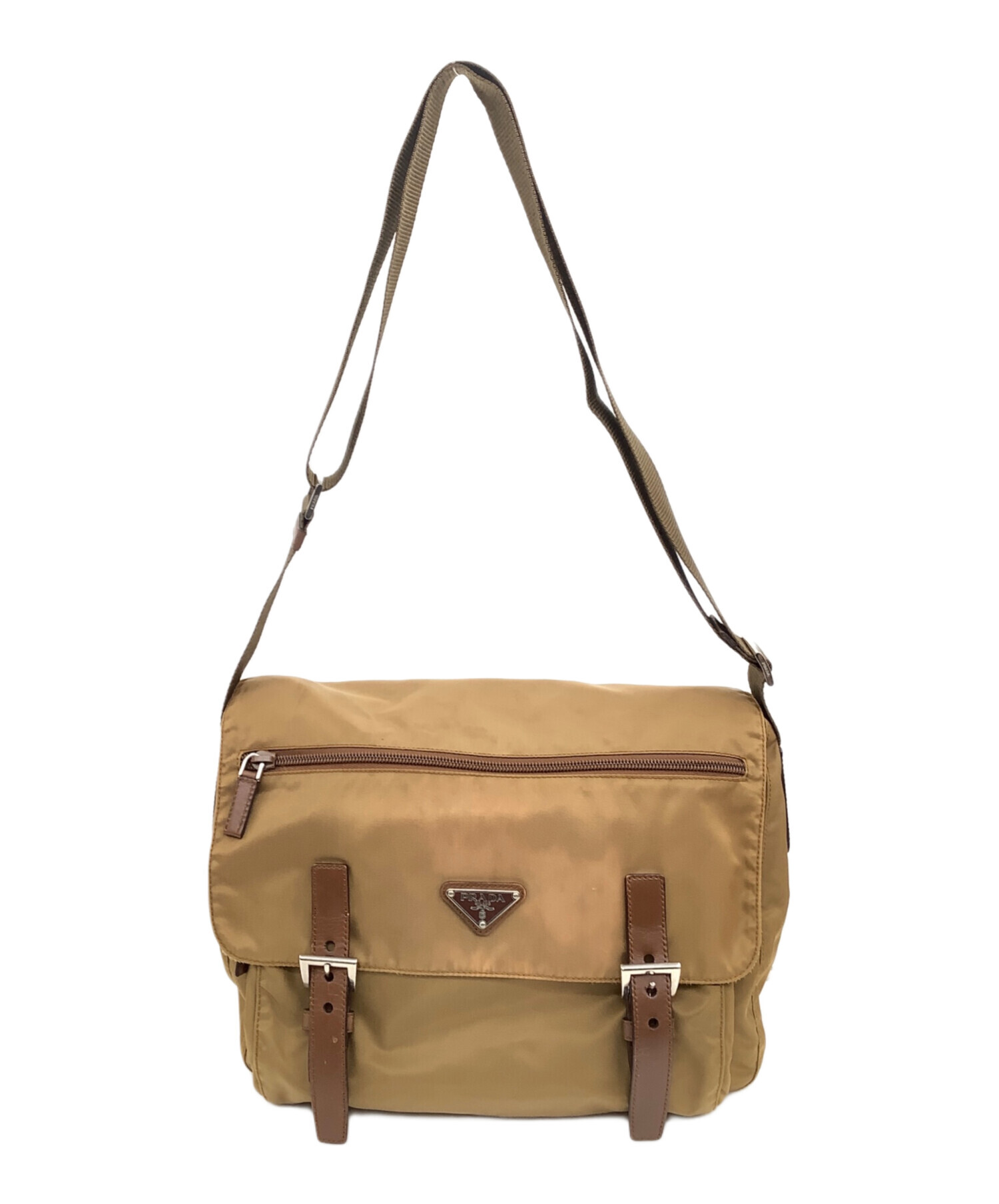 中古・古着通販】PRADA (プラダ) ナイロンショルダーバッグ ブラウン
