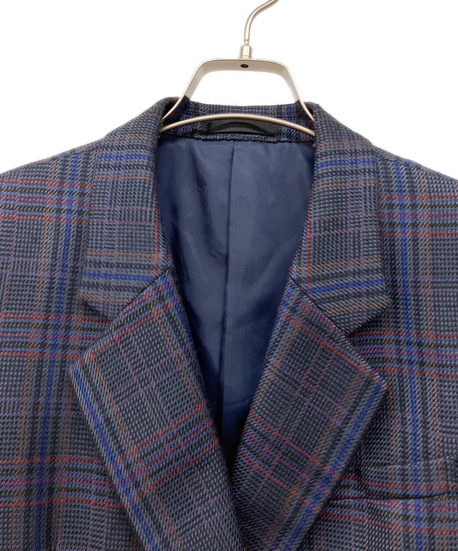S330/美品 90s BURBERRY ダブルスーツ ツイード AB6 紺 中古・古着通販】Burberry's (バーバリー) 90'sダブルスカートスーツ