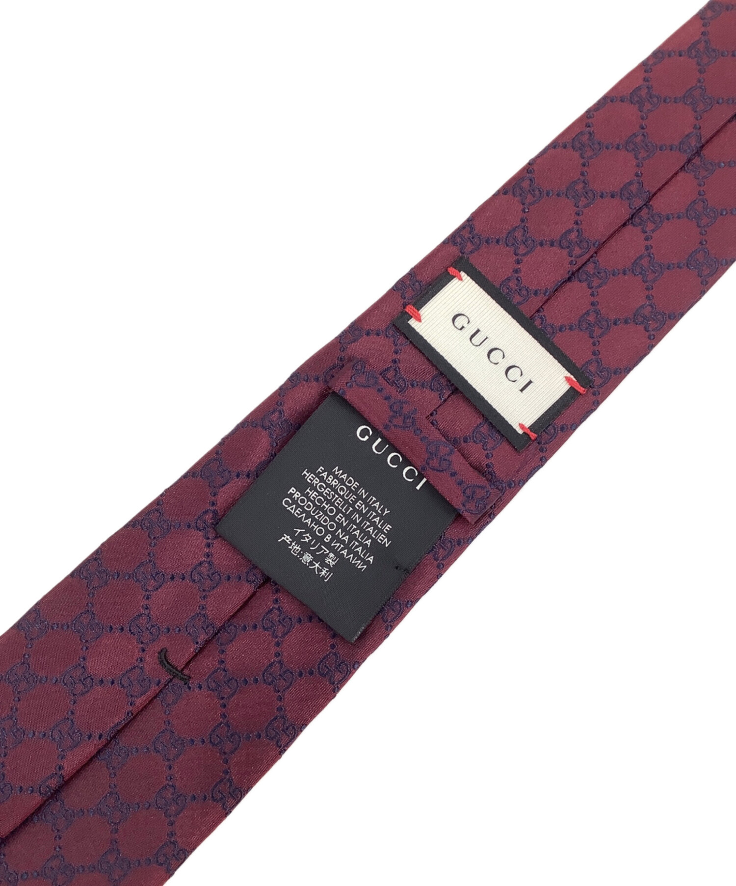 中古・古着通販】GUCCI (グッチ) シルクネクタイ ワインレッド サイズ