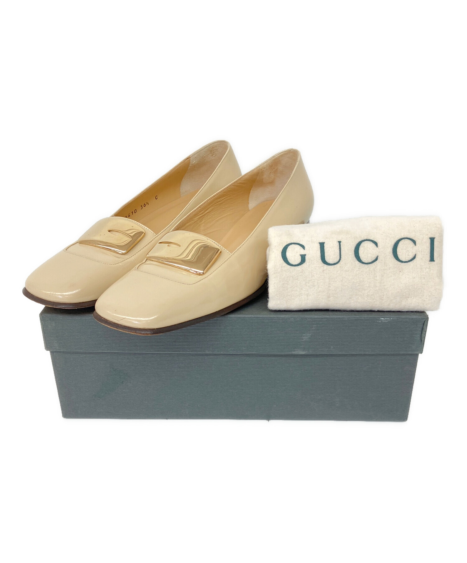 中古・古着通販】GUCCI (グッチ) SCARPA BASSA PELLE GUAR ベージュ 