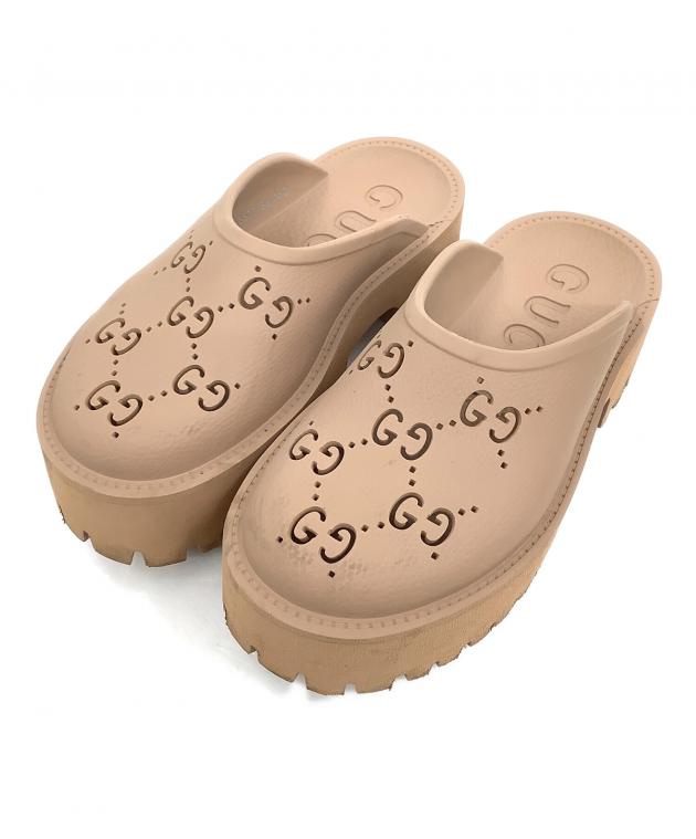 中古・古着通販】GUCCI (グッチ) プラットフォームサンダル ベージュ