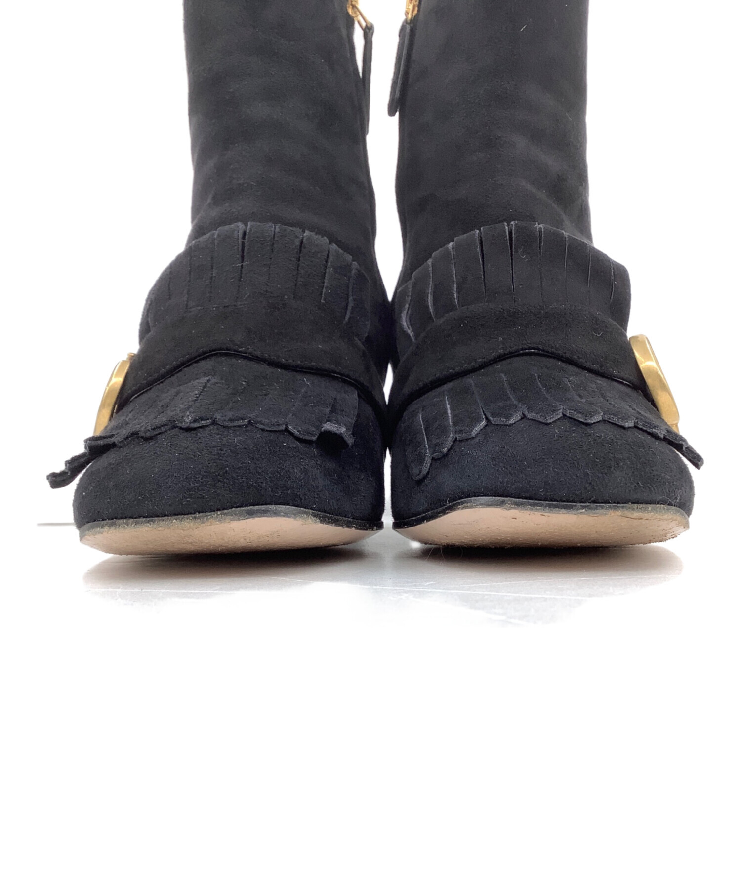 中古・古着通販】GUCCI (グッチ) フリンジブーツ ブラック サイズ:37
