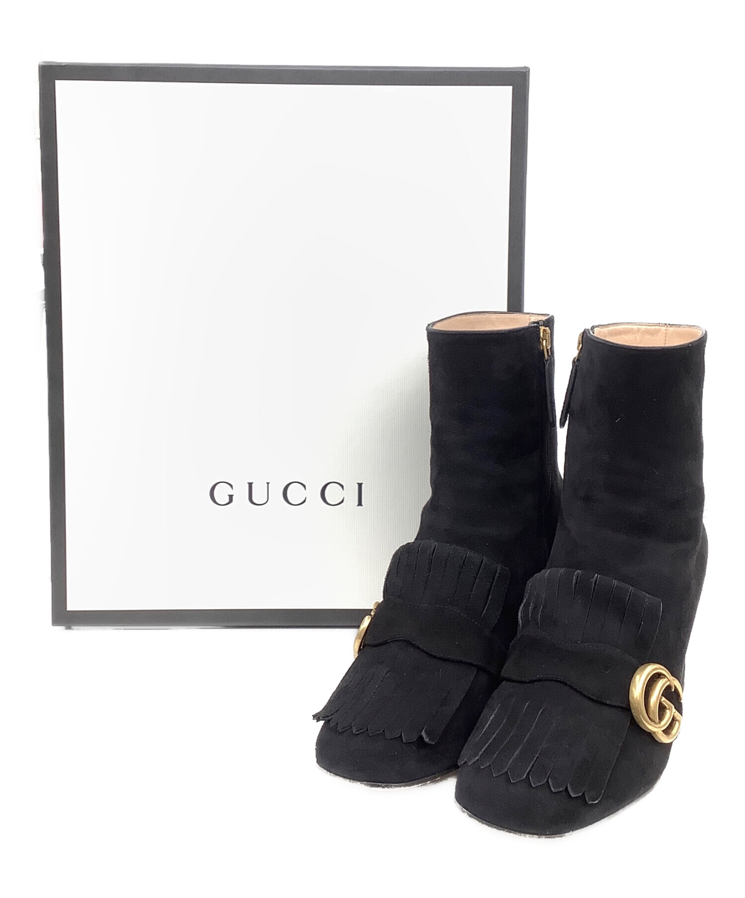中古・古着通販】GUCCI (グッチ) フリンジブーツ ブラック サイズ:37