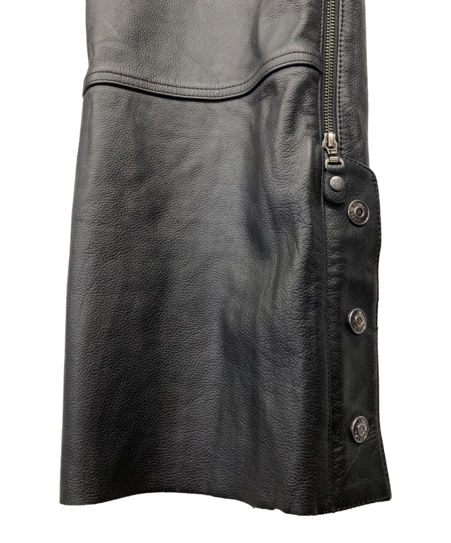 【美品】HARLEY DAVIDSON 牛革 ブラック レザーチャップス S 黒 中古・古着通販】HARLEY-DAVIDSON (ハーレーダビッドソン) レザー