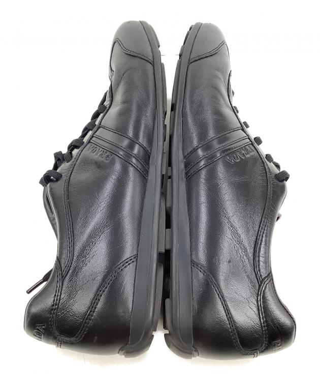 中古・古着通販】PRADA (プラダ) レザースニーカー ブラック サイズ:6