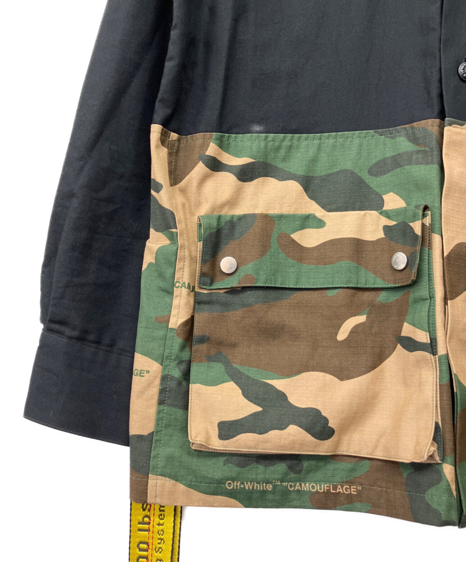中古・古着通販】OFFWHITE (オフホワイト) 切替フィールドジャケット 中古・古着通販】OFFWHITE (オフホワイト) 切替フィールドジャケット