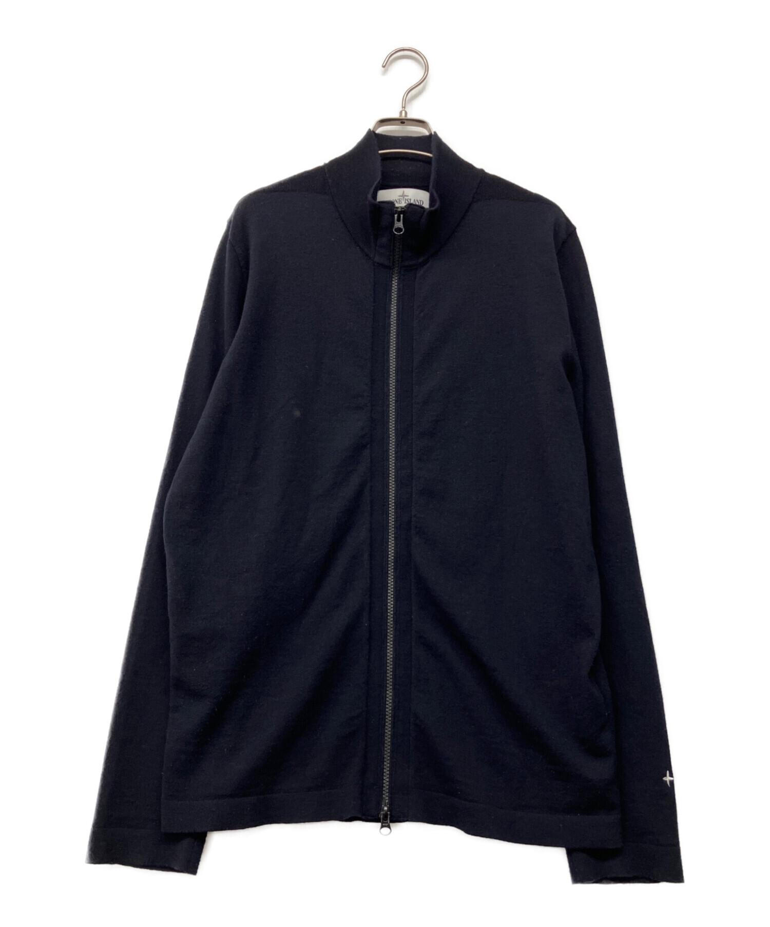 【ヨーロッパ買付品】縮絨ウール100% ニットプフ ネイビー 小 中古・古着通販】STONE ISLAND (ストーンアイランド) 薄手カーディガン