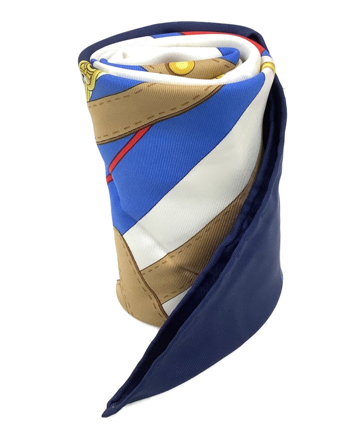 CELINE シルクスカーフ 羽根ネイビー未使用自宅保管 中古・古着通販】CELINE (セリーヌ) 80-90'sシルクスカーフ ネイビー
