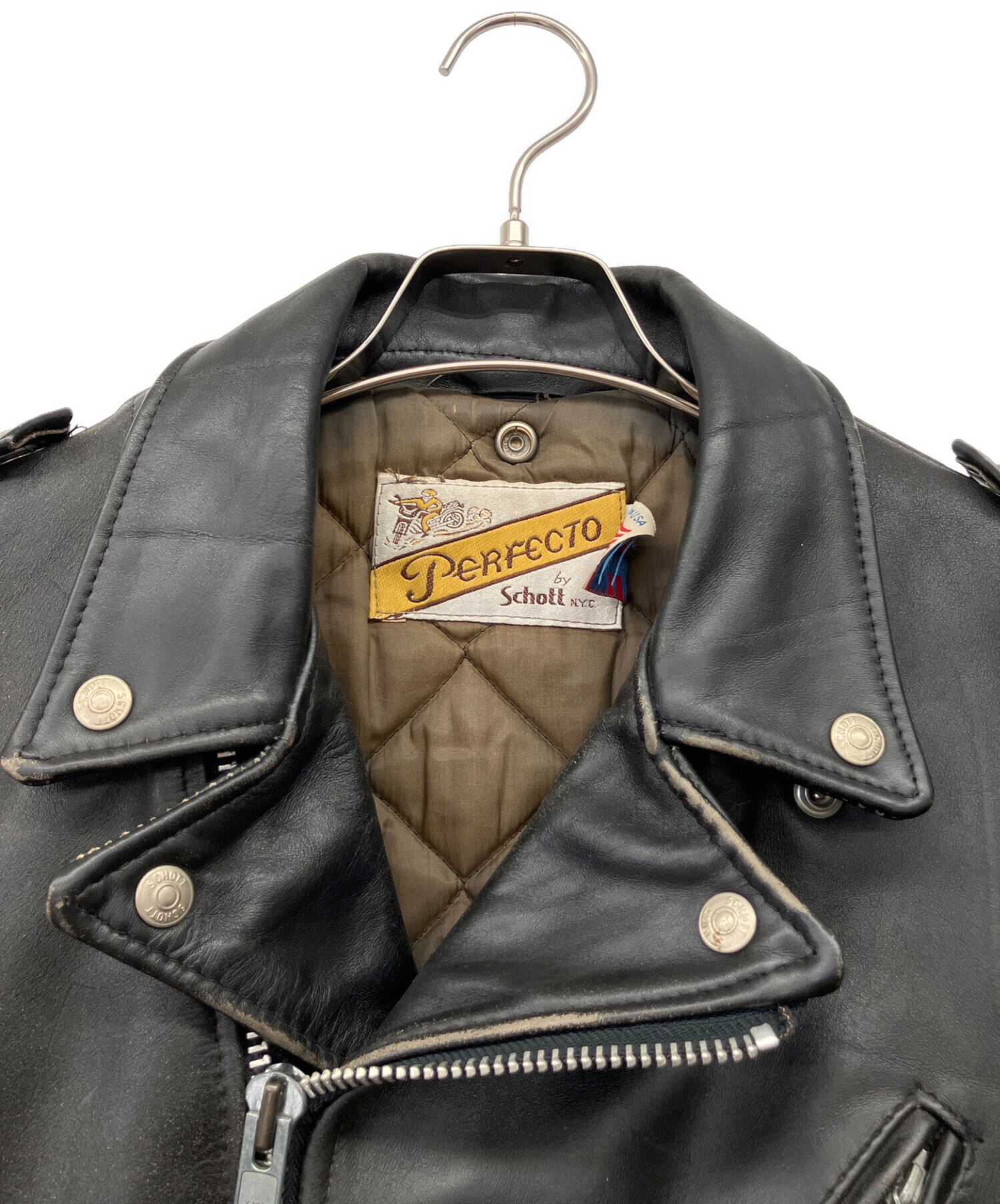 美品✨Schott USA製 ダブルライダース 硬革 38 中古・古着通販】Schott (ショット) 80-90's ダブルライダース