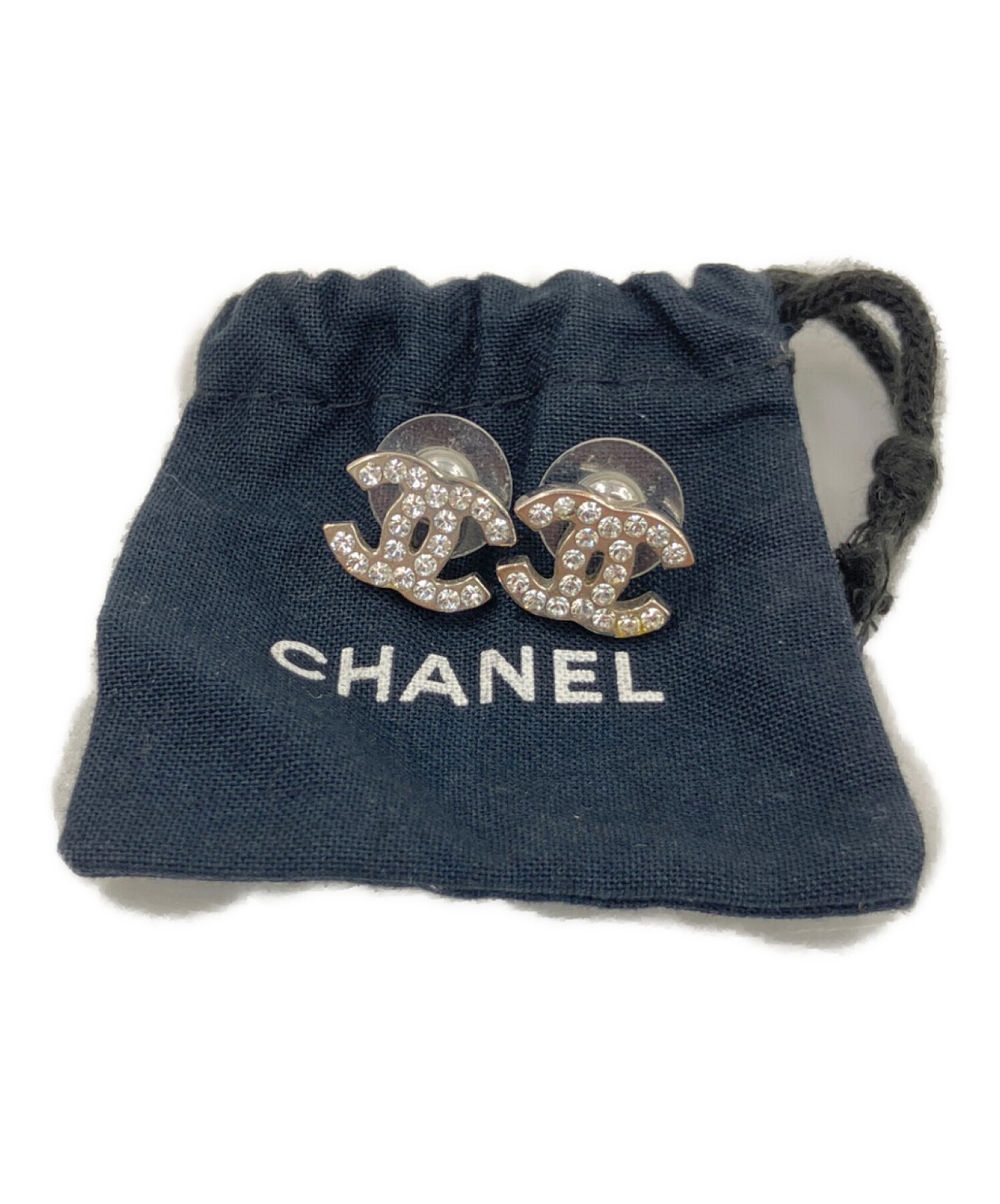 中古・古着通販】CHANEL (シャネル) ココマーク ラインストーンピアス