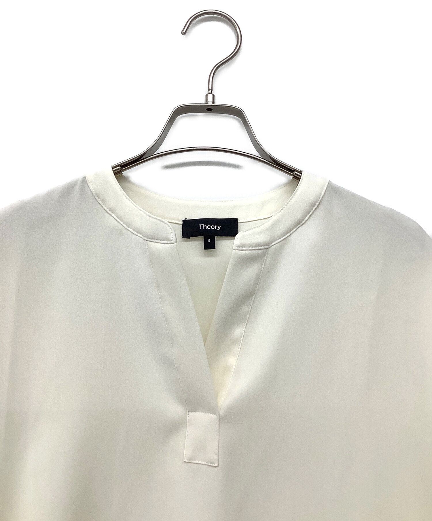 Theory スキッパーネックプルオーバーブラウス S 中古・古着通販】theory (セオリー) スキッパー ネック プルオーバー