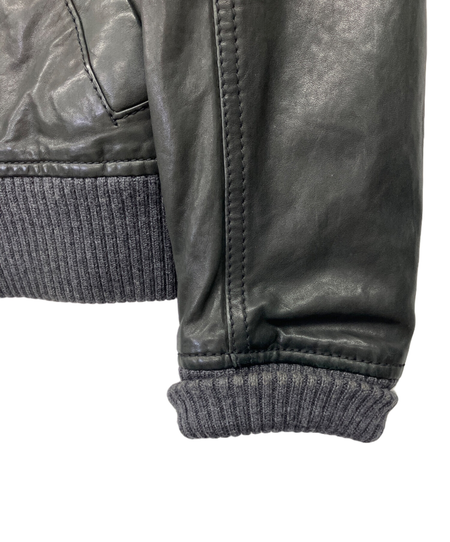 D＆G ヴィンテージ加工 ラムレザーブルゾン 中古・古着通販】D&G (ディーアンドジー) リブラムレザーブルゾン