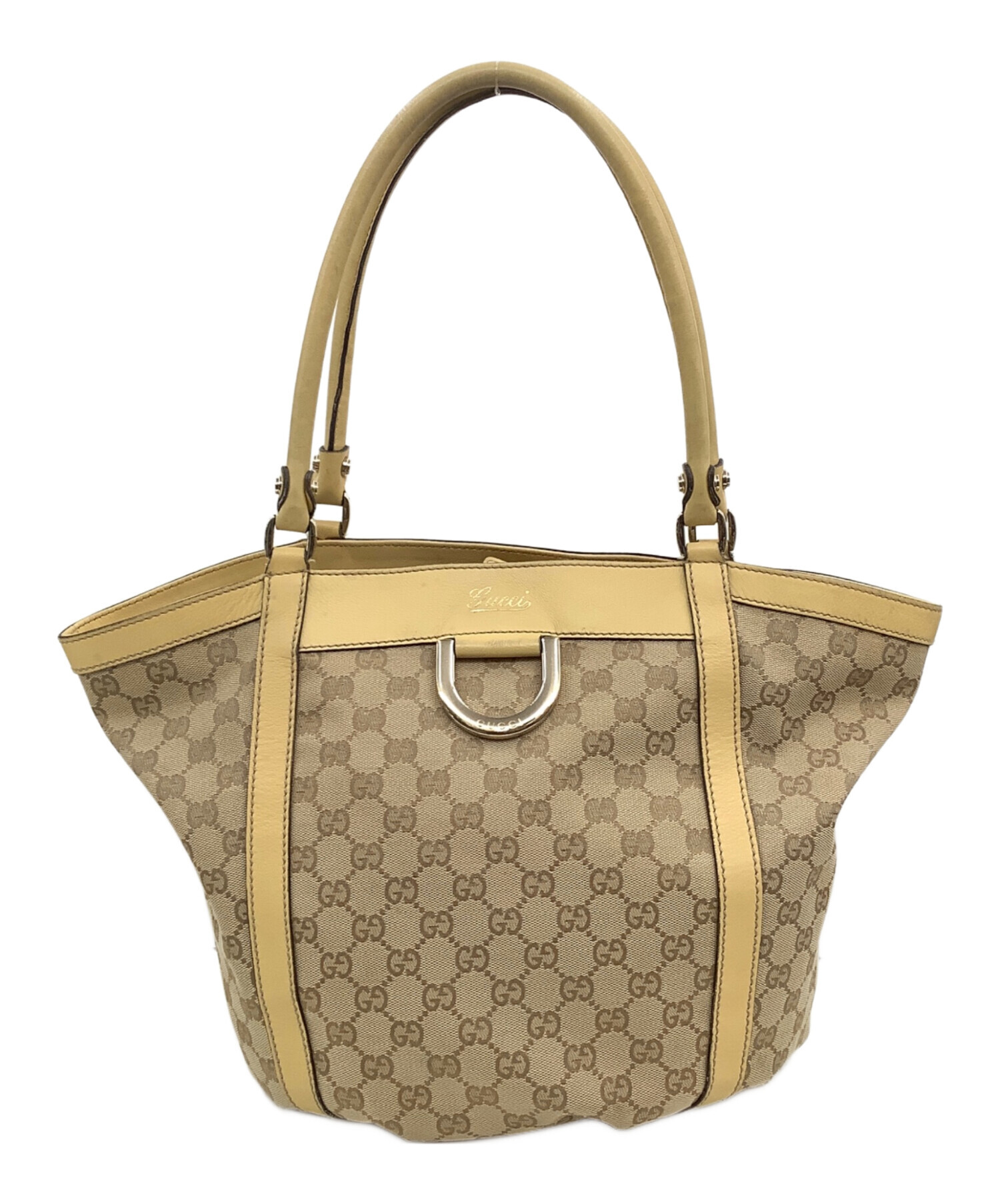 GUCCI ★GGキャンバス トートバッグ★ベージュ 中古・古着通販】GUCCI (グッチ) GGキャンバストートバッグ ベージュ