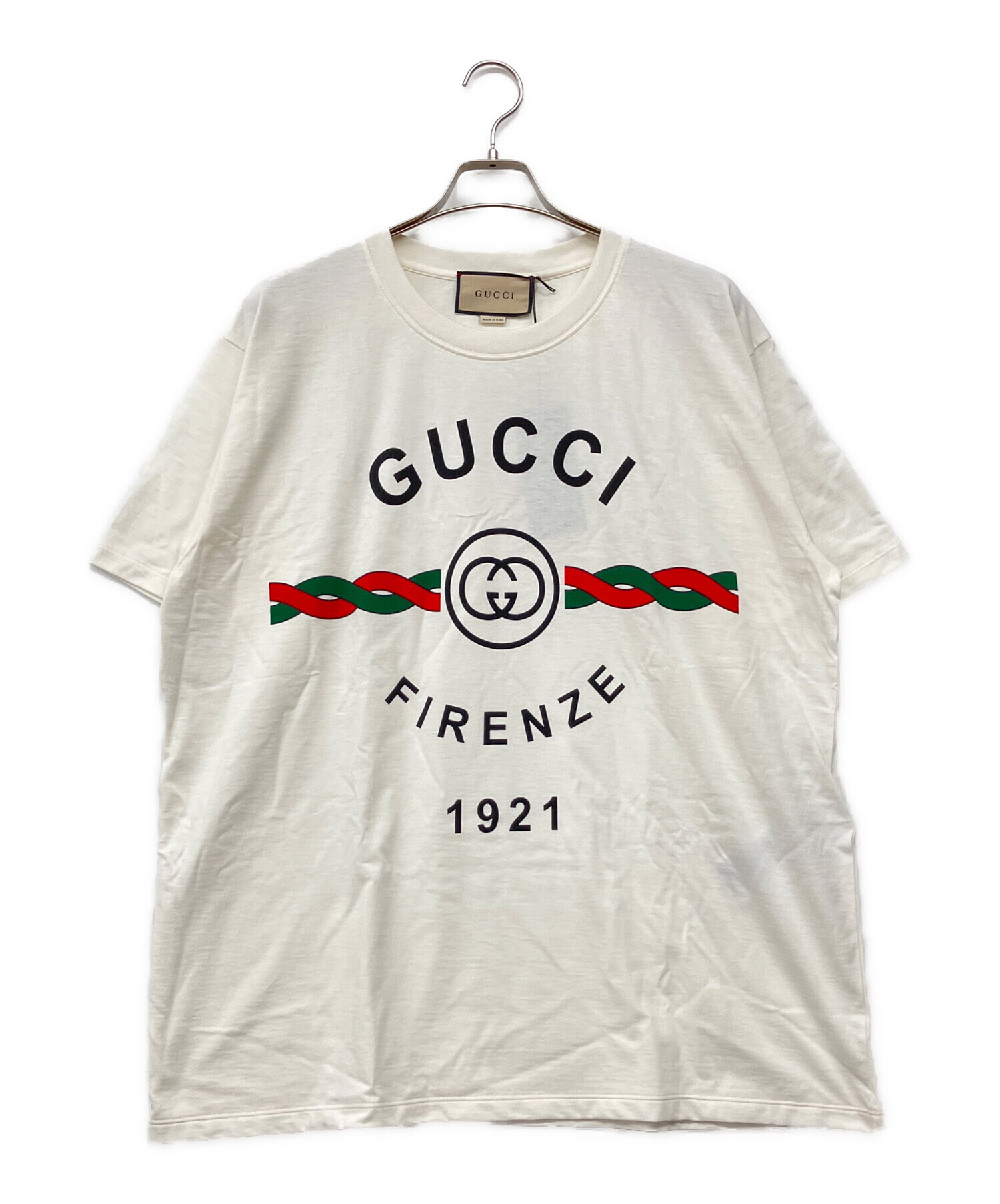 専用　美品　グッチ　GUCCI 半袖 ロゴ　コットン Fendi スカート　２点 中古・古着通販】GUCCI (グッチ) 半袖カットソー アイボリー サイズ:L