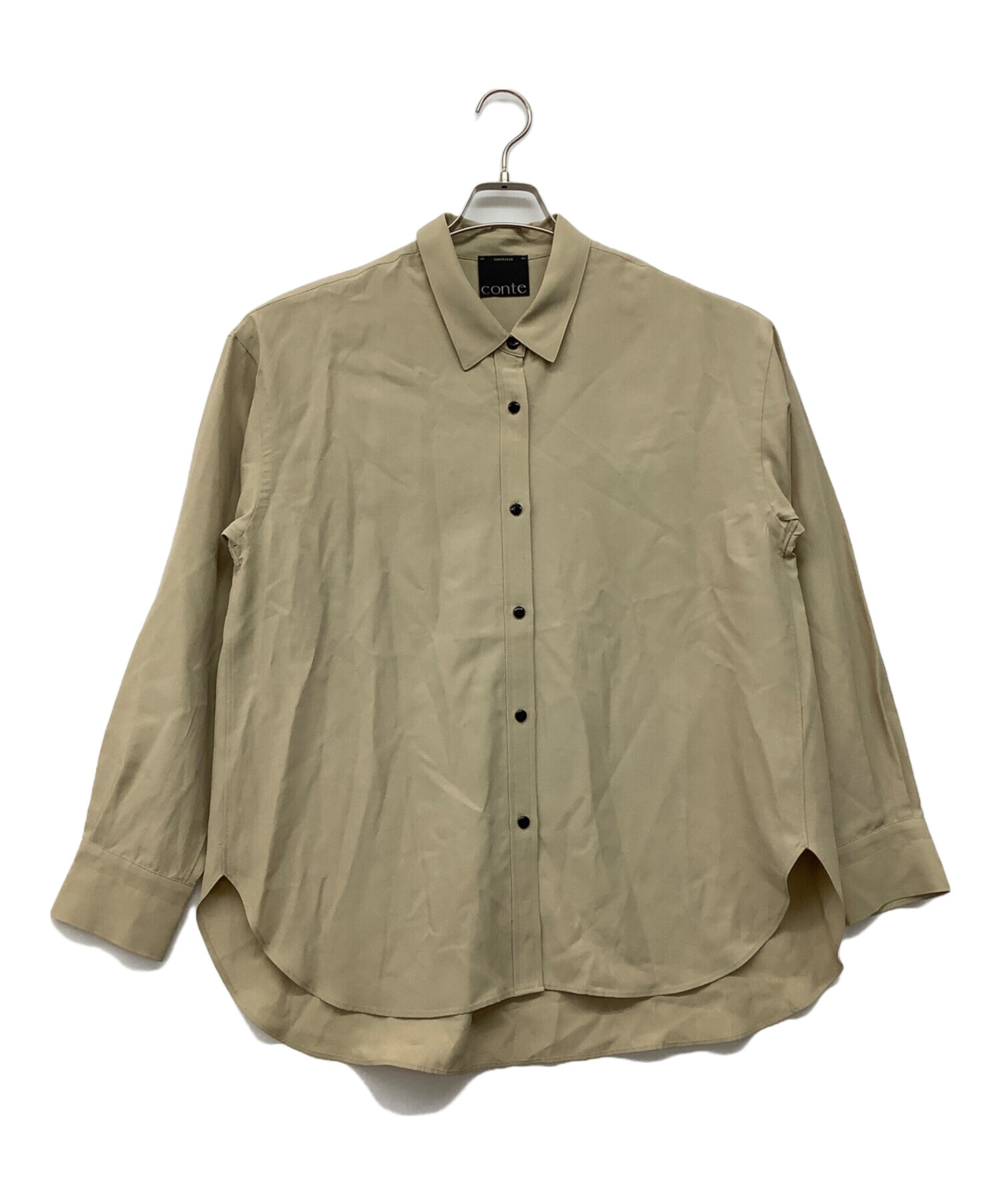 美品　conte ユナイテッドアロー　リネン　ベージュ 長袖シャツ　ブラウス 中古・古着通販】conte (コンテ) UNITED ARROWS (ユナイテッドアローズ