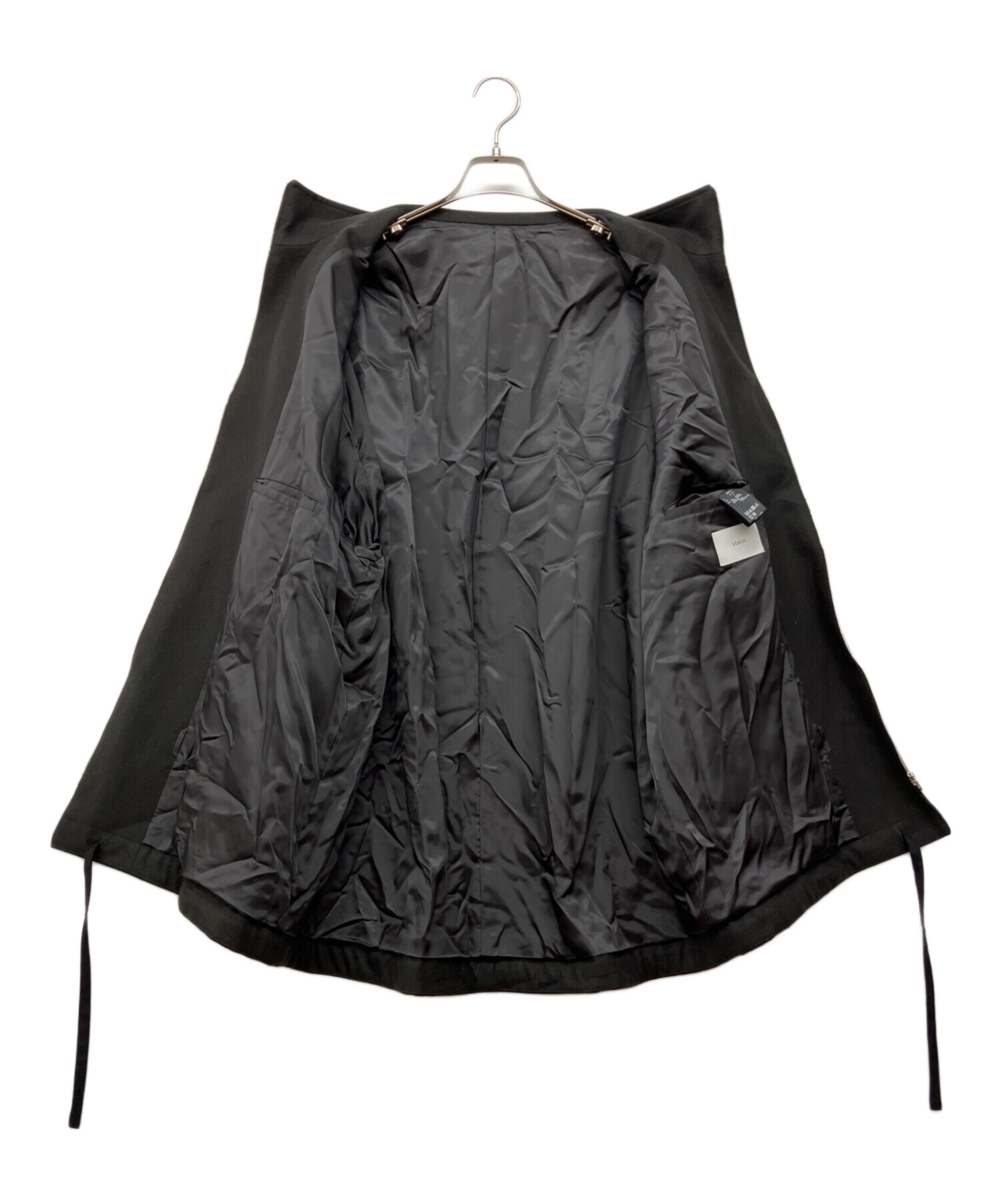 中古・古着通販】stein (シュタイン) MELTON ZIP HALF COAT ブラック