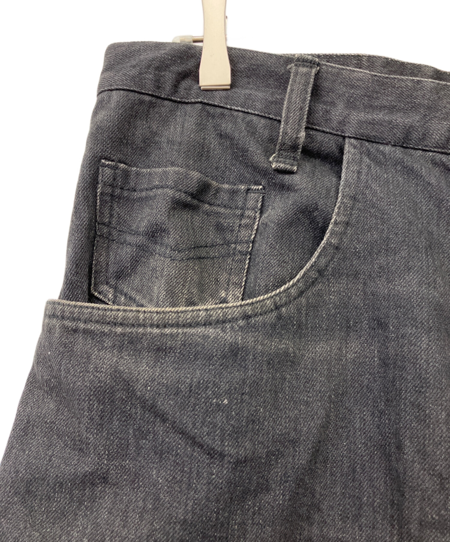 中古・古着通販】NEMETH (ネメス) 立体裁断デニムパンツ ブラック