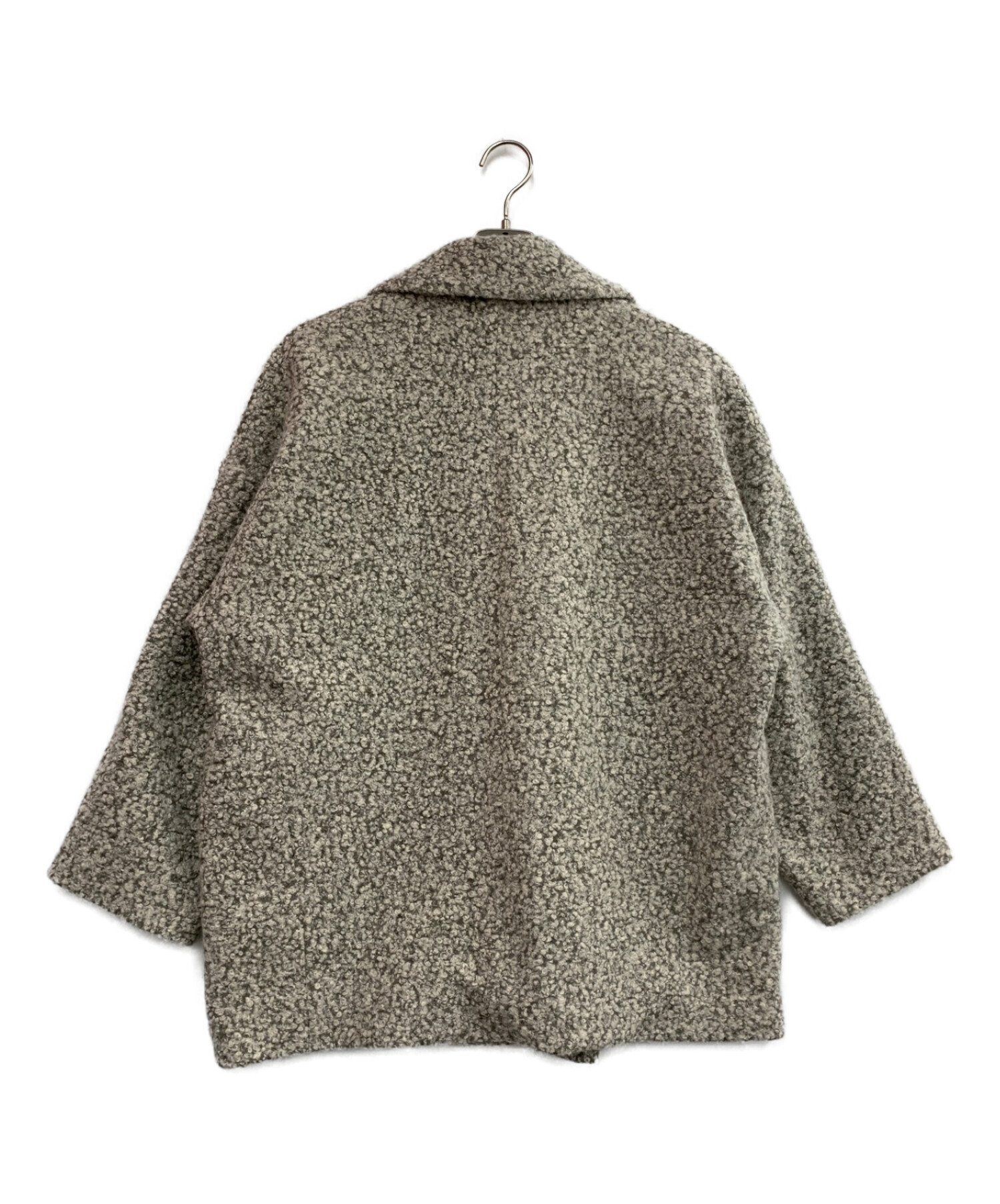 中古・古着通販】nairo (ナイロ) ボリュームショートコート グレー