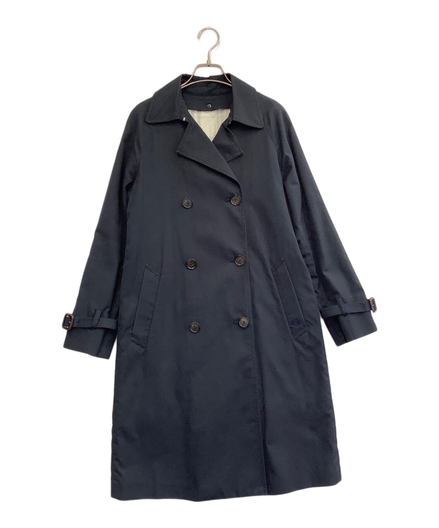 新品　fred perry トレンチコート　ネイビー　チェック　XS 美品】FRED PERRY インナーライナー ベルト付トレンチコート チェック