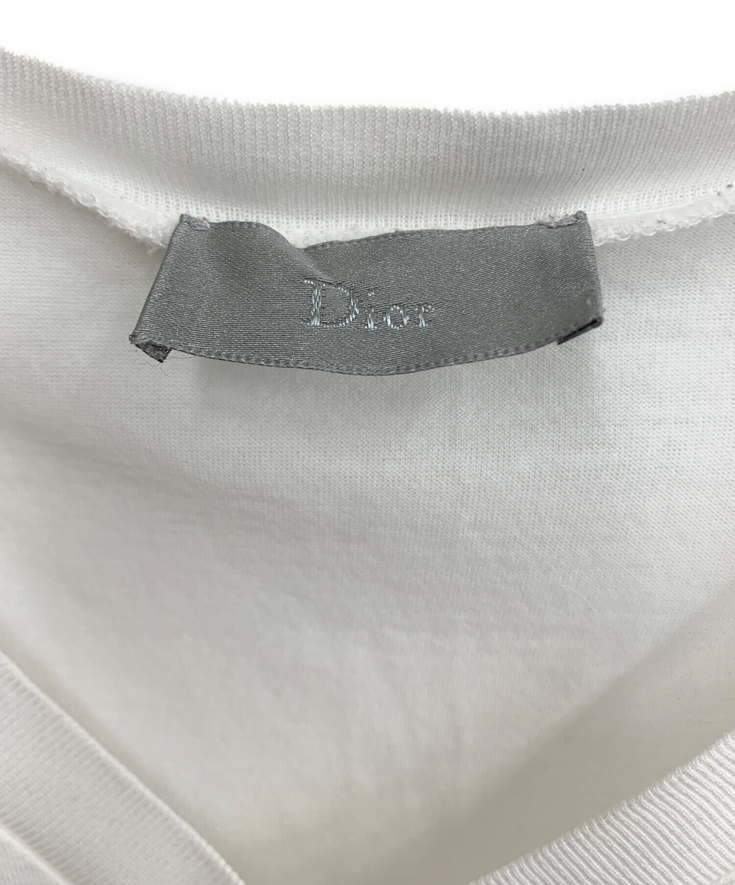 中古・古着通販】Dior (ディオール) Bee刺繍VネックTシャツ ホワイト 