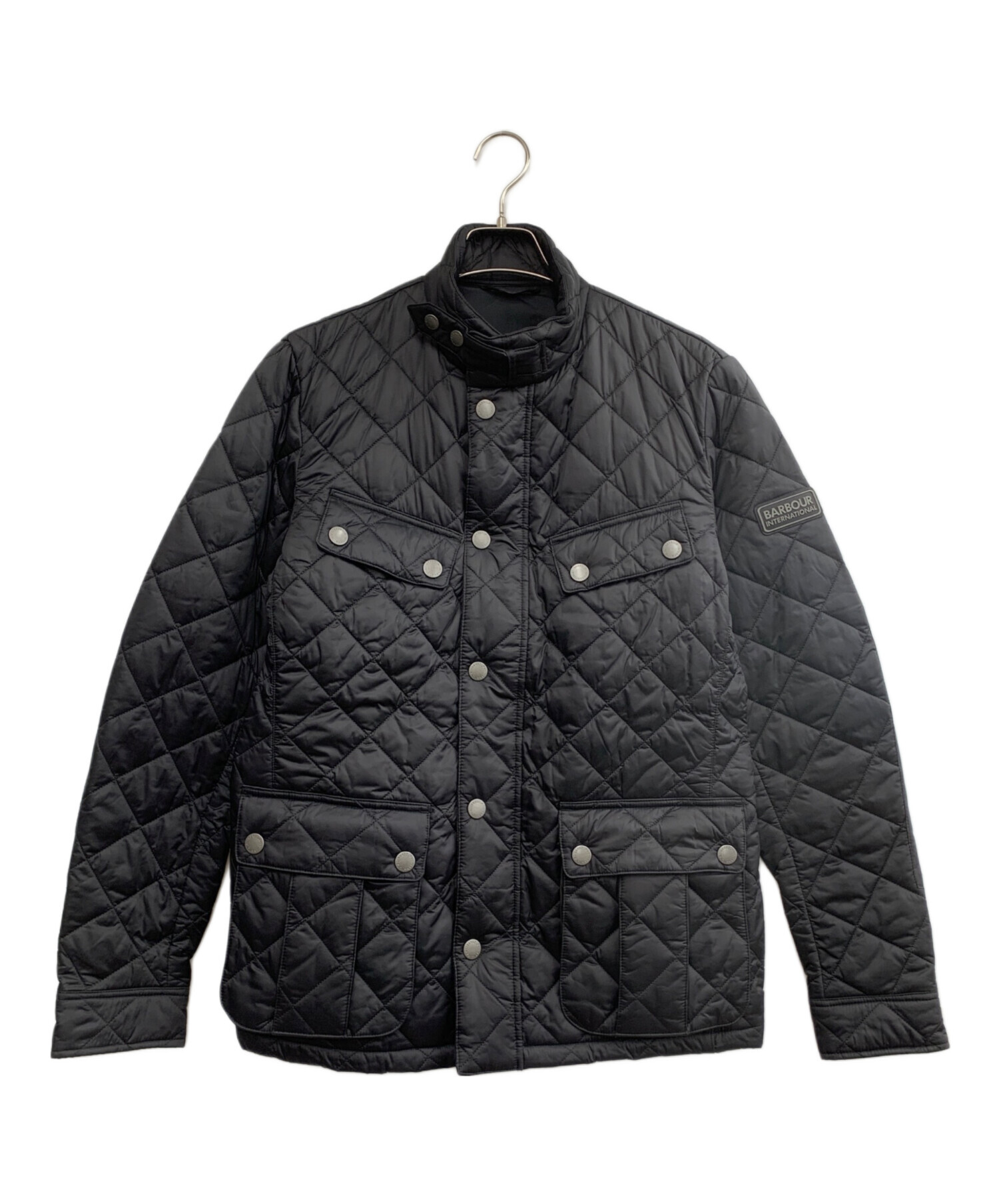 Barbour / キルティングジャケット/M/ポリエステル/NVY/2102175 中古・古着通販】Barbour (バブアー) キルティングジャケット ブラック